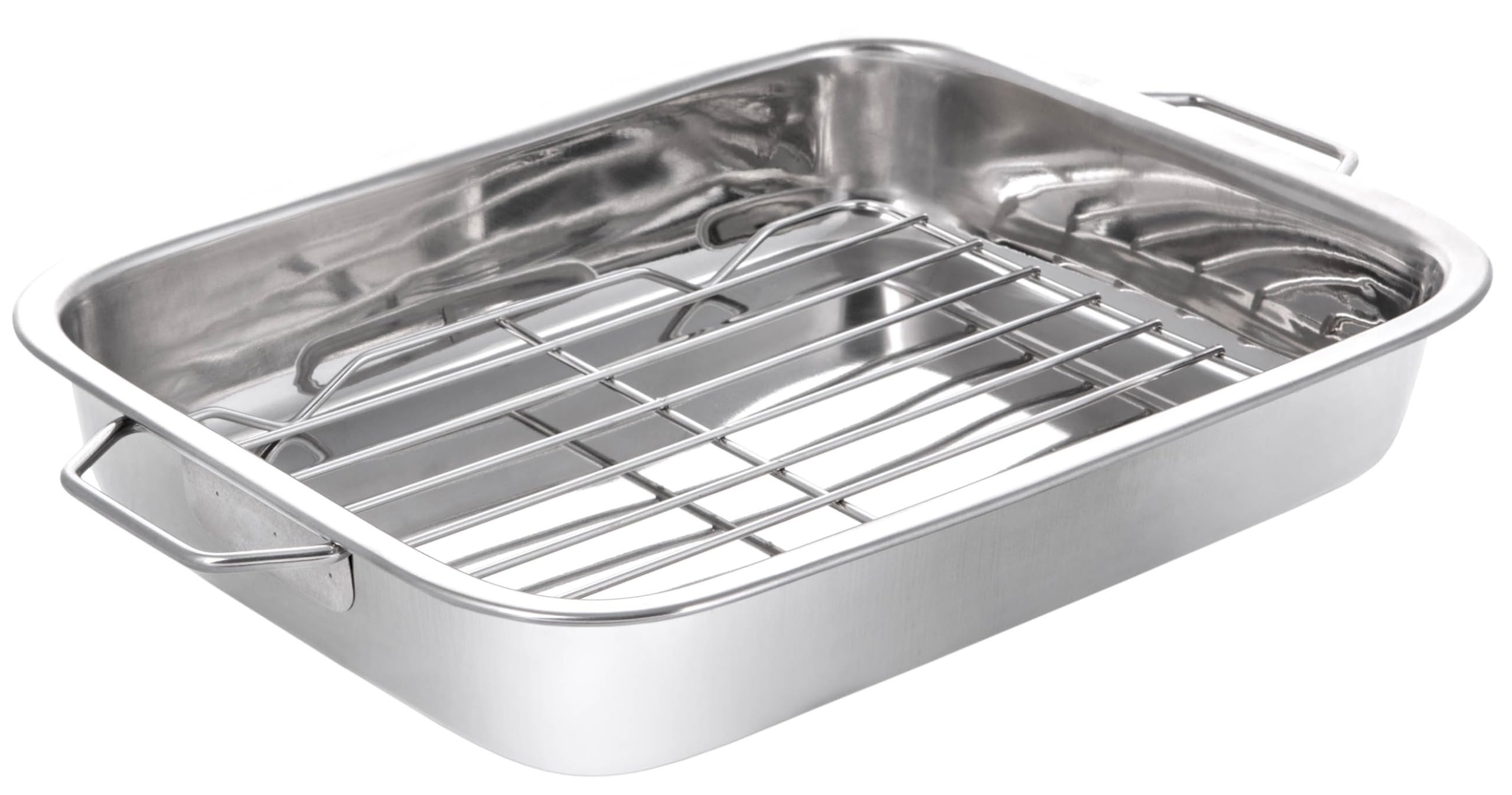 Pendeford Stainless Steel Roasting Tray with Rack - 40cm Large Deep Roaster, Oven Safe up to 450°F 1