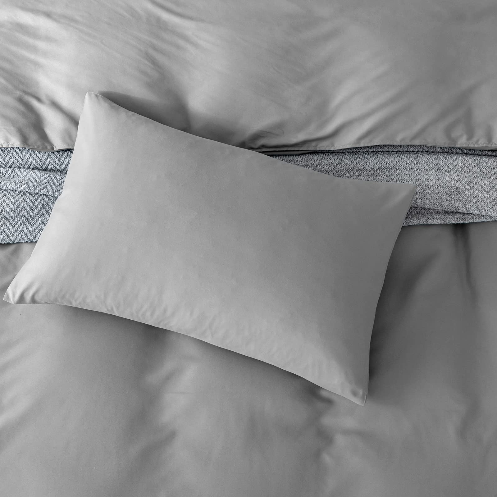 Good Nite Polyester Duvet Cover Set - Single Size (135x200cm) | Light Gray | 2 Pieces 7