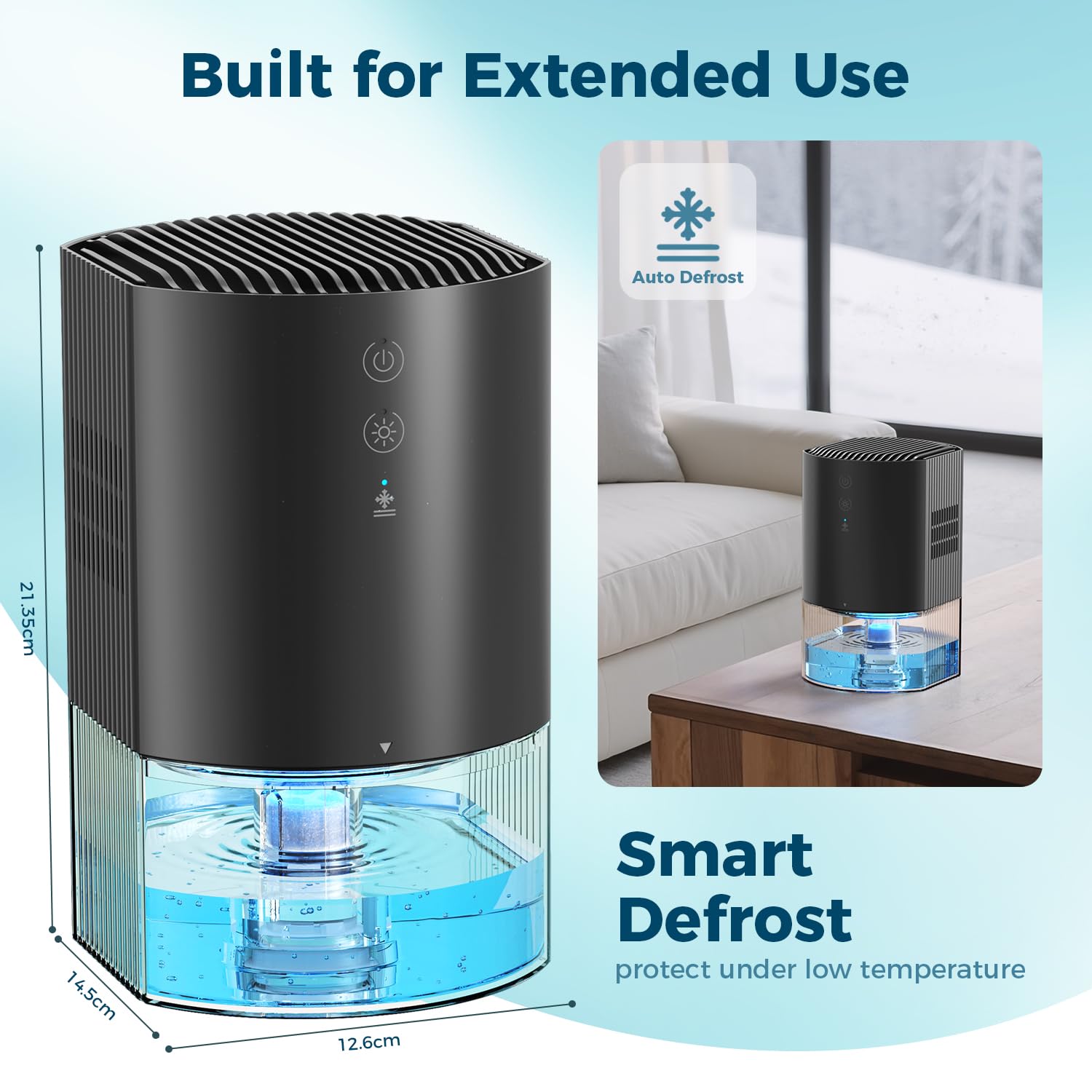 AROEVE Dehumidifier 990ml, Compact Quiet Small Dehumidifier for Bedroom | 450ml/Day Extraction | 28dB 5