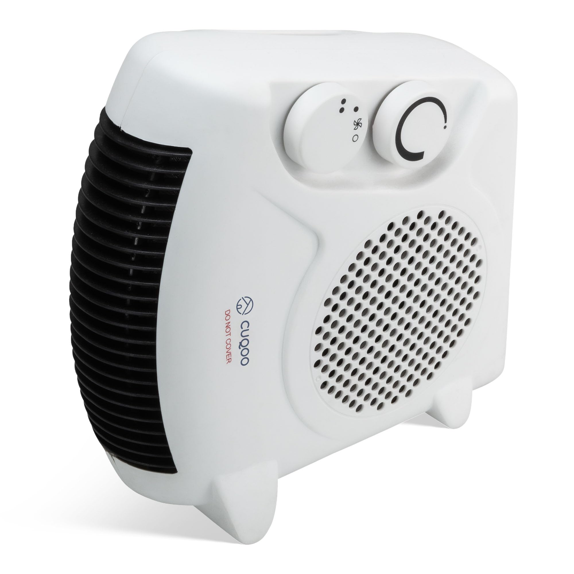 CUQOO 2KW Electric Fan Heater - 2 Heat Settings (1000W/2000W) & Cool Function | White Upright 1