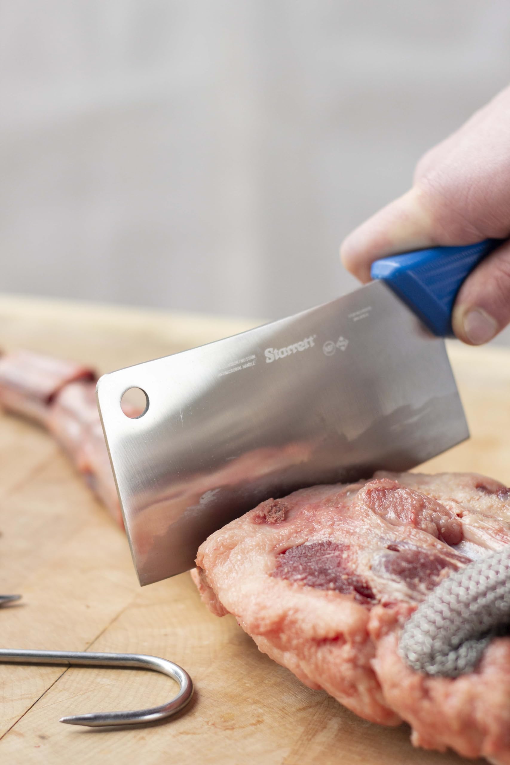 Starrett Chef's Butcher's Cleaver Knife - Wide Rectangular 6 Inch Blade | Stainless Steel 3