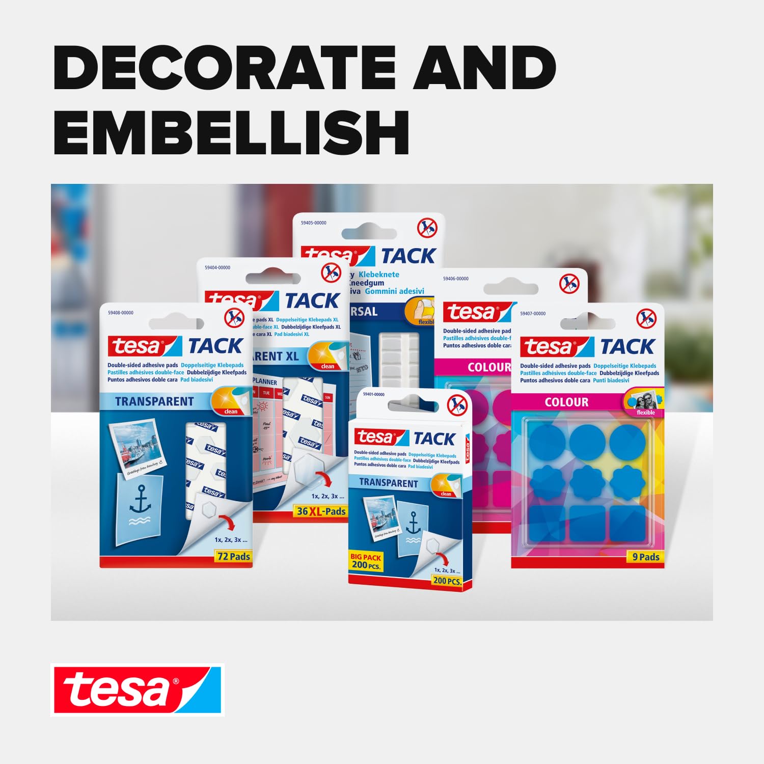 tesa UK Universal Adhesive Putty Alternative to Tacks and Pins, White, Pack of 80 7