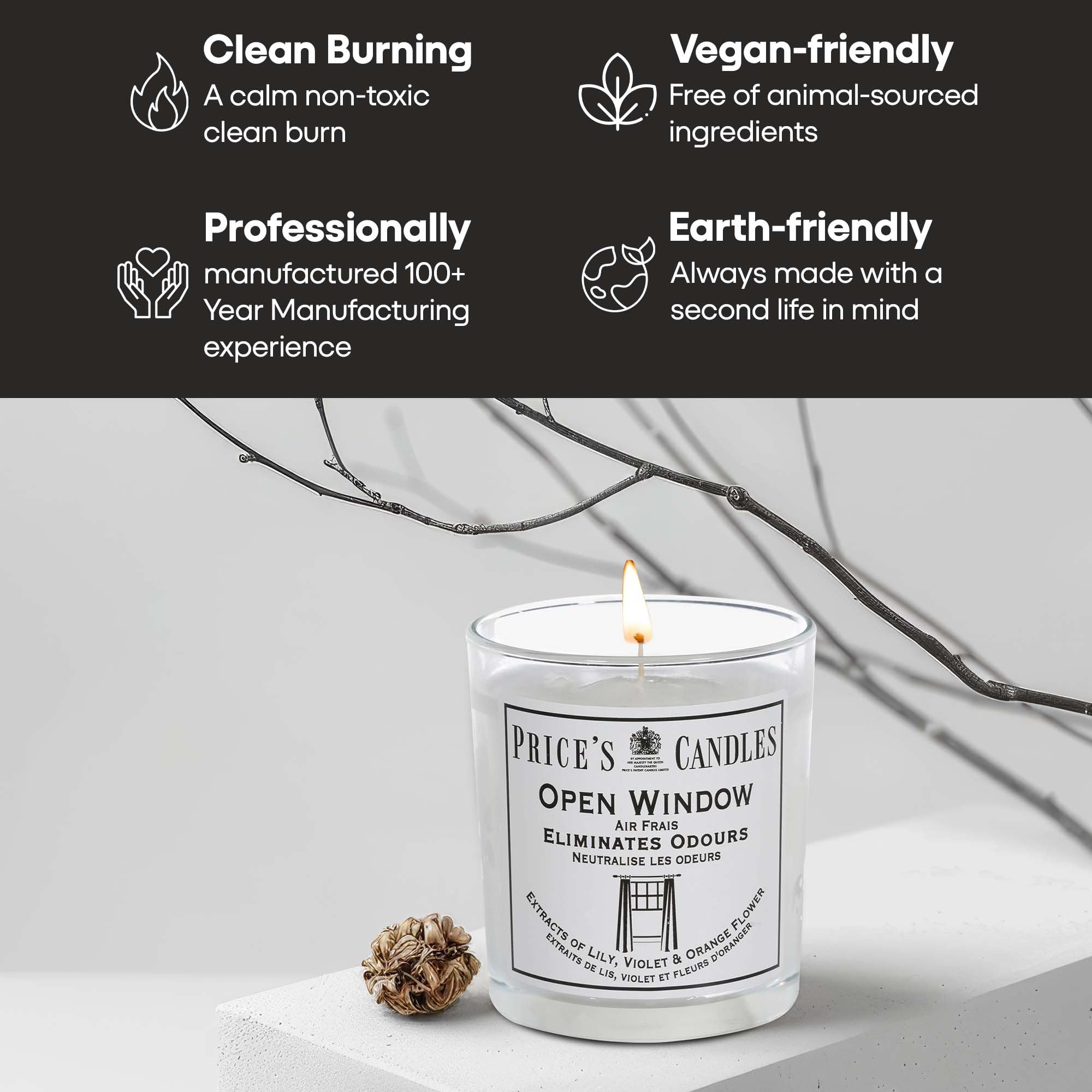Price's Open Window Jar Candle - Odour Eliminating | Burns up to 30hrs | 200g 5