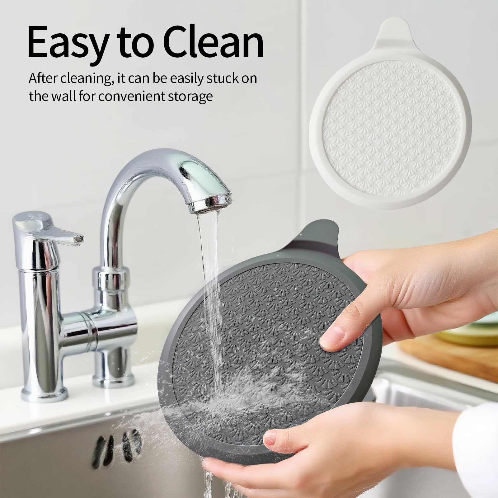 MOXYOY Silicone Bathtub Stopper - 18cm Universal Fit, Leak-Proof Seal, Gray+White 7