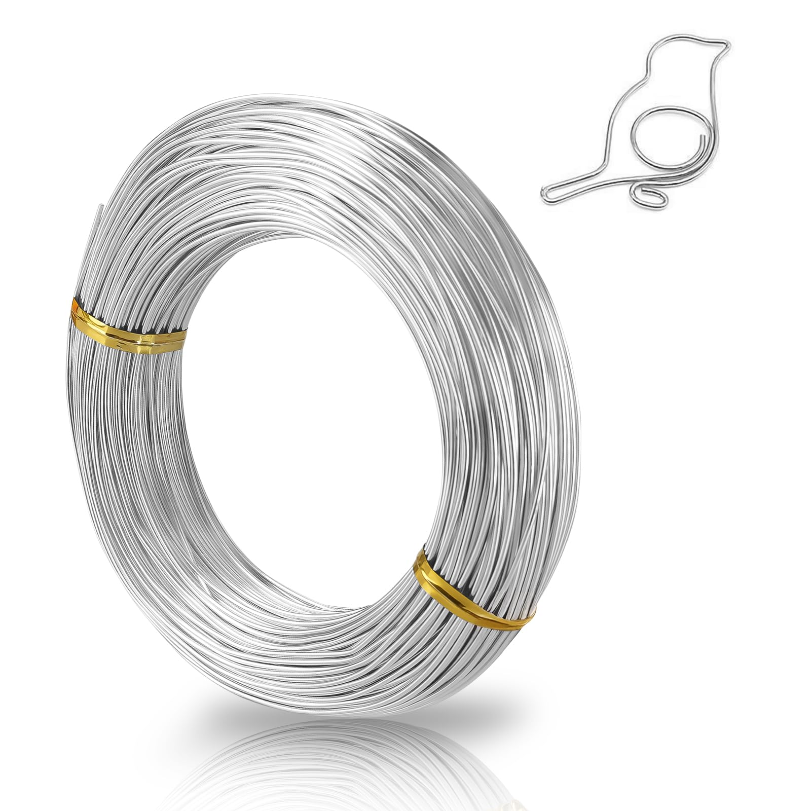 MOXYOY 18 Gauge Aluminum Craft Wire - 1mm Thick, 165 Feet Silver Wire for Jewelry & Floral Design 1