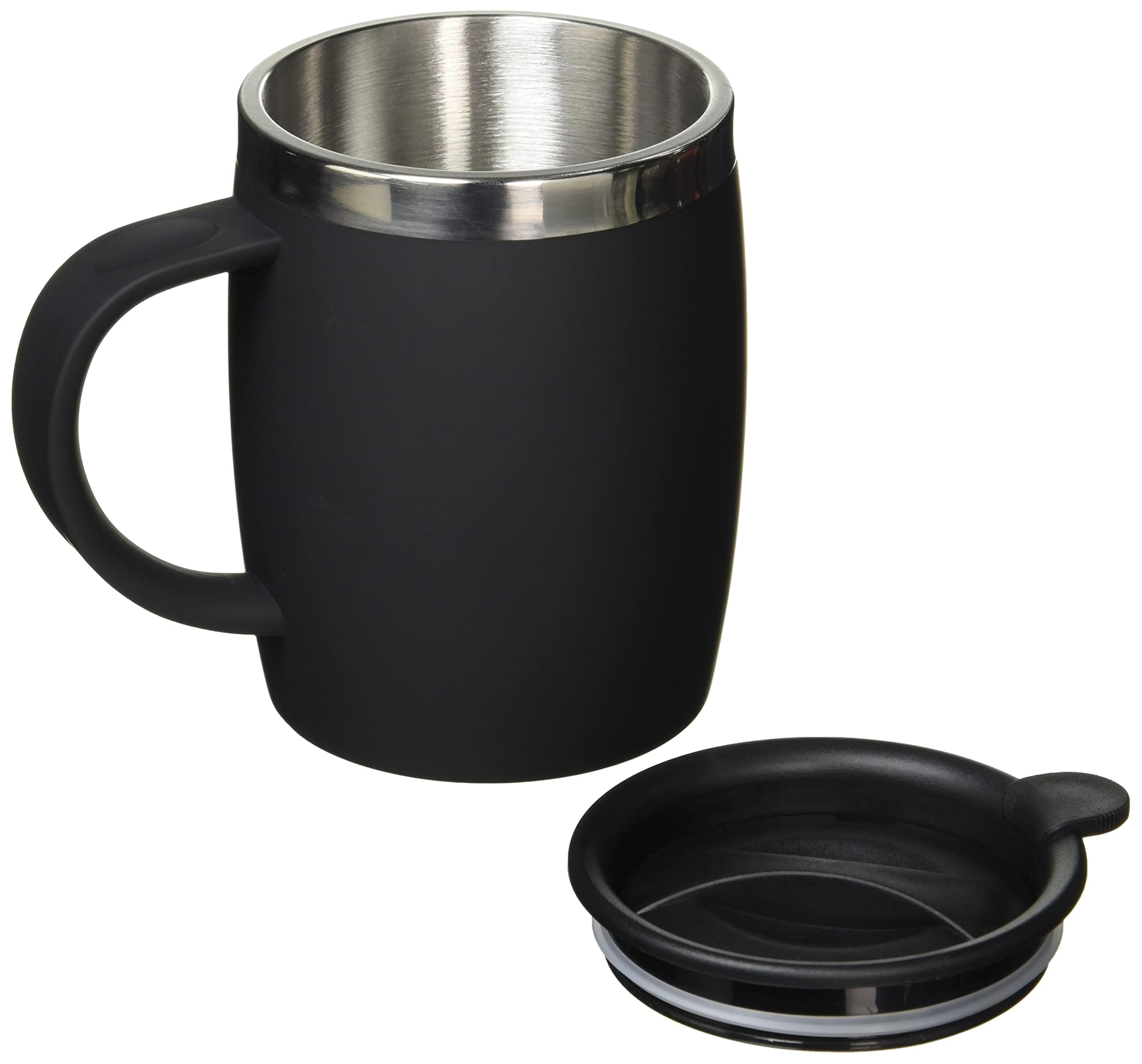 THERMOcafé by THERMOS Desk Mug 450ml - Double Wall Insulation | Soft Touch Black