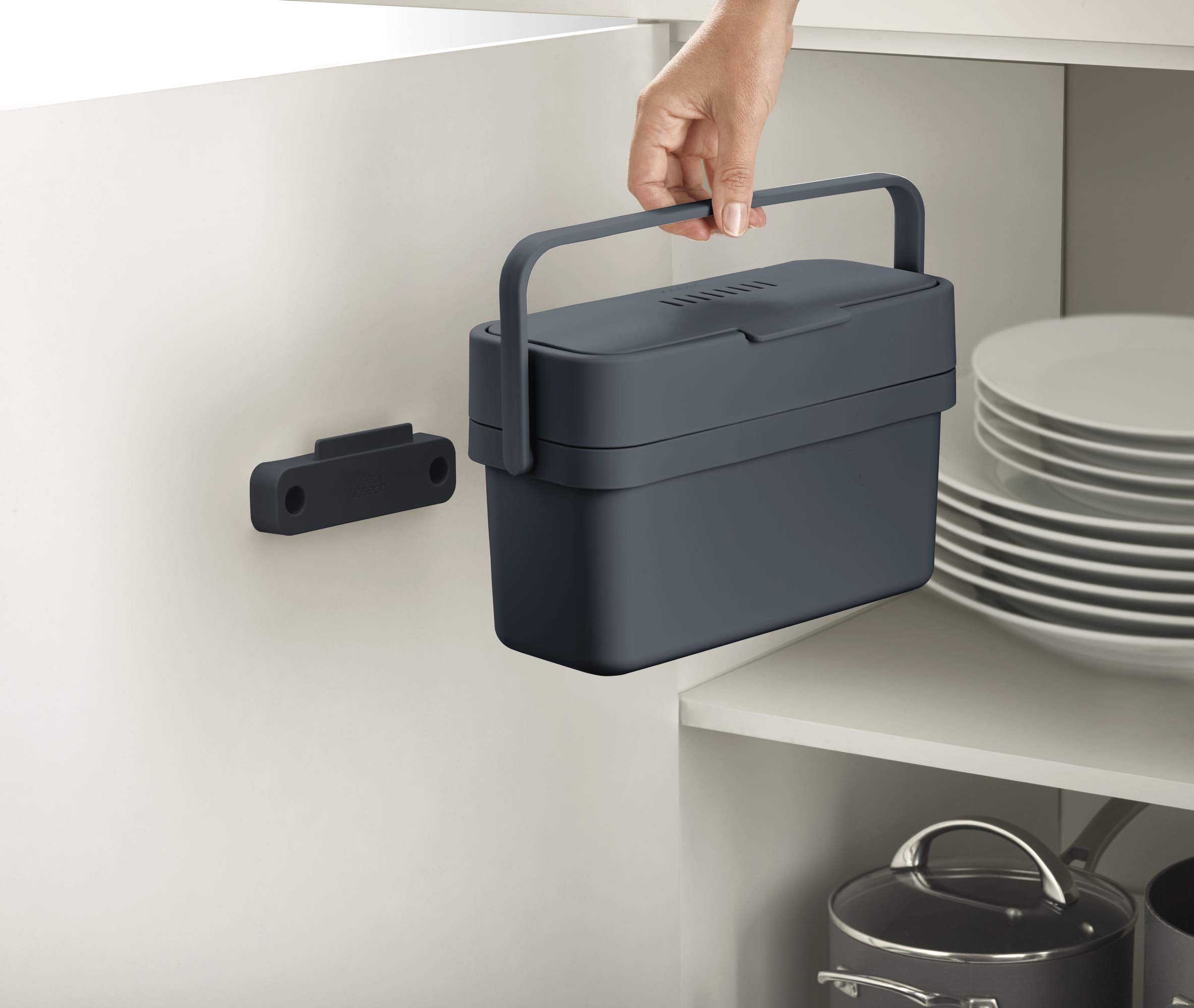 Joseph Joseph Compo 4L Slimline Food Waste Recycling Caddy with Adjustable Air Vent | Graphite 2