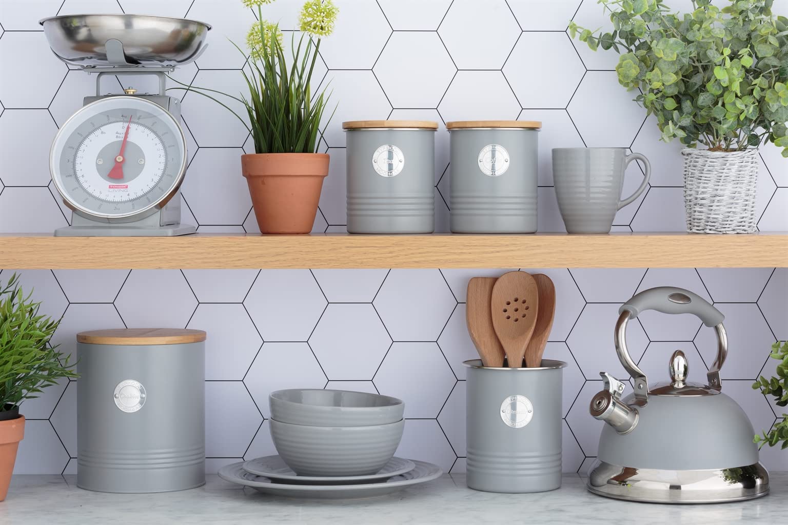 Typhoon Living Tea Storage Canister - 1 Litre Capacity | Carbon Steel & Bamboo Lid 5