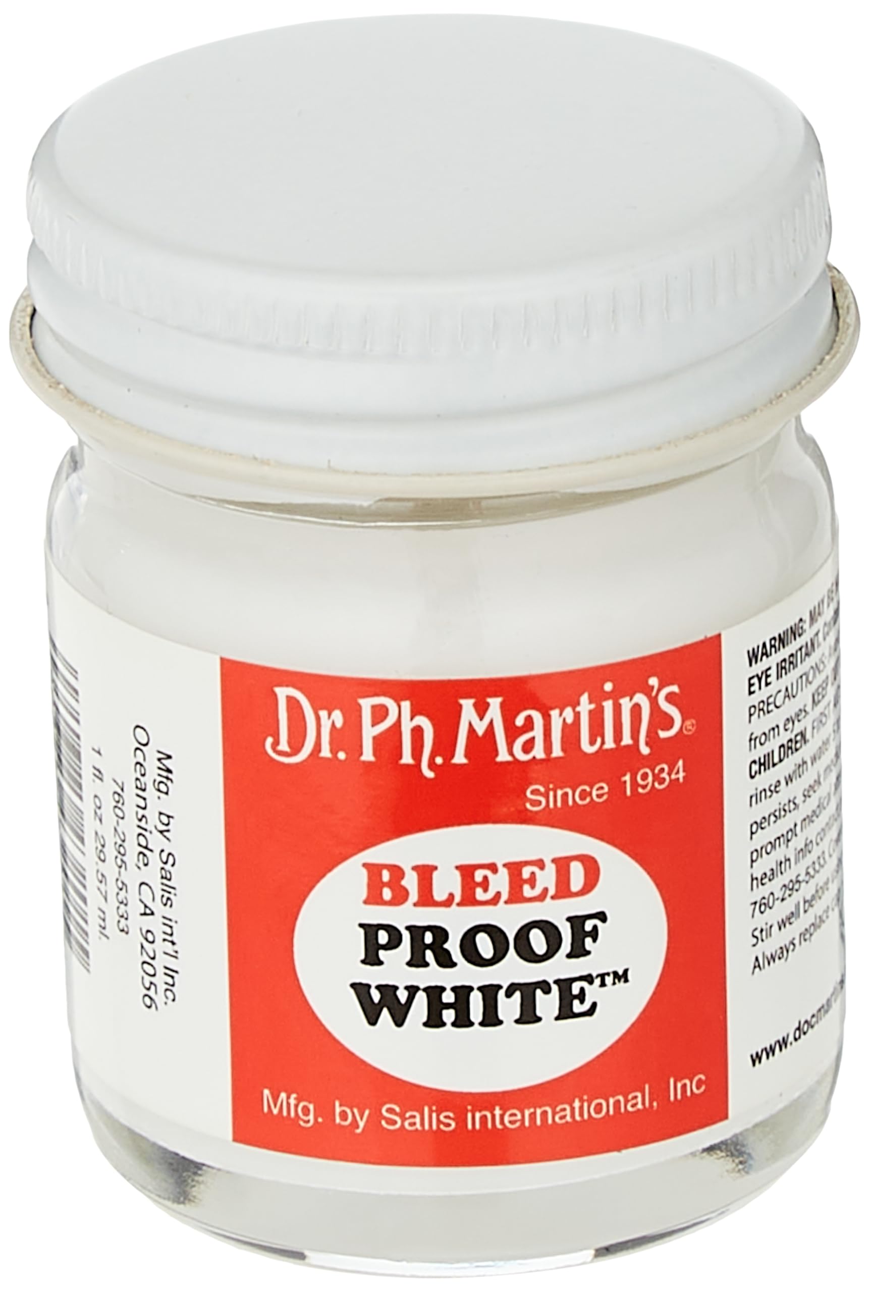 Dr. Ph. Martin's Bleedproof White Paint - Opaque Correction for Dyes & Markers | 1.0 oz Liquid 3