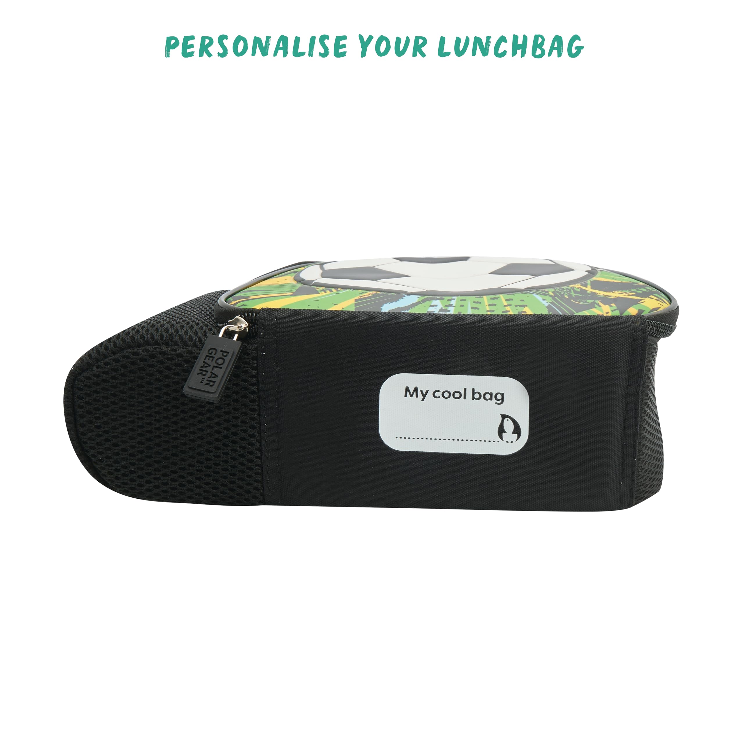 Polar Gear Football Energy Insulated Lunch Bag with 600ml Water Bottle | Black Polyester 6