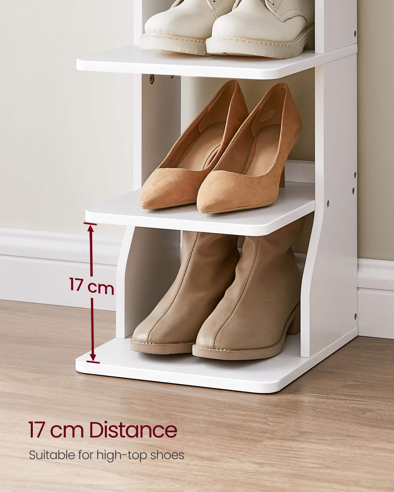 VASAGLE Slim Shoe Rack - 6-Tier Storage | 30cm Wide | 10kg Max Load per Shelf | White 5