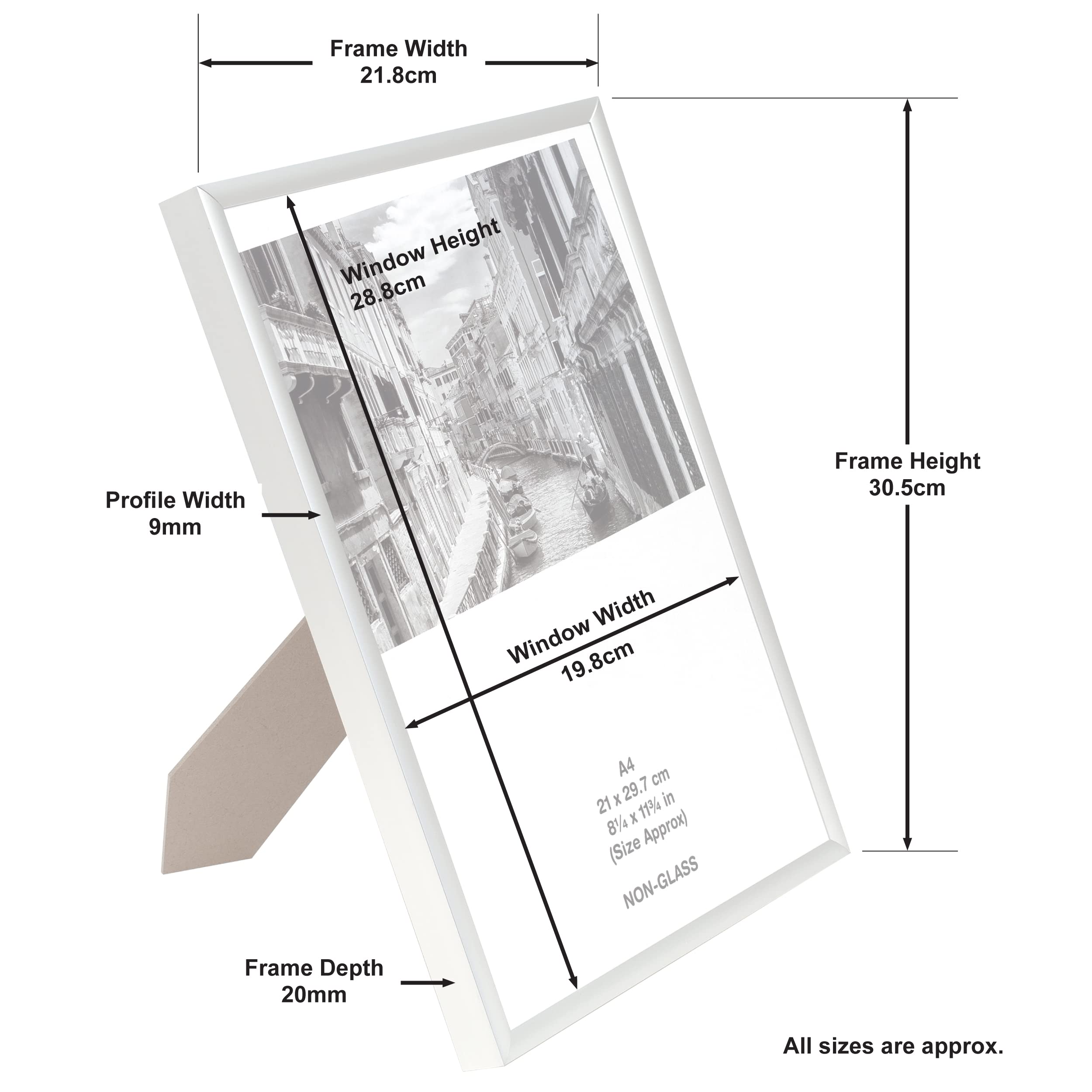 Hampton Frames Aluminium A4 (21x30cm) Silver Picture Frame | Plexi Front | Wall Mount 7