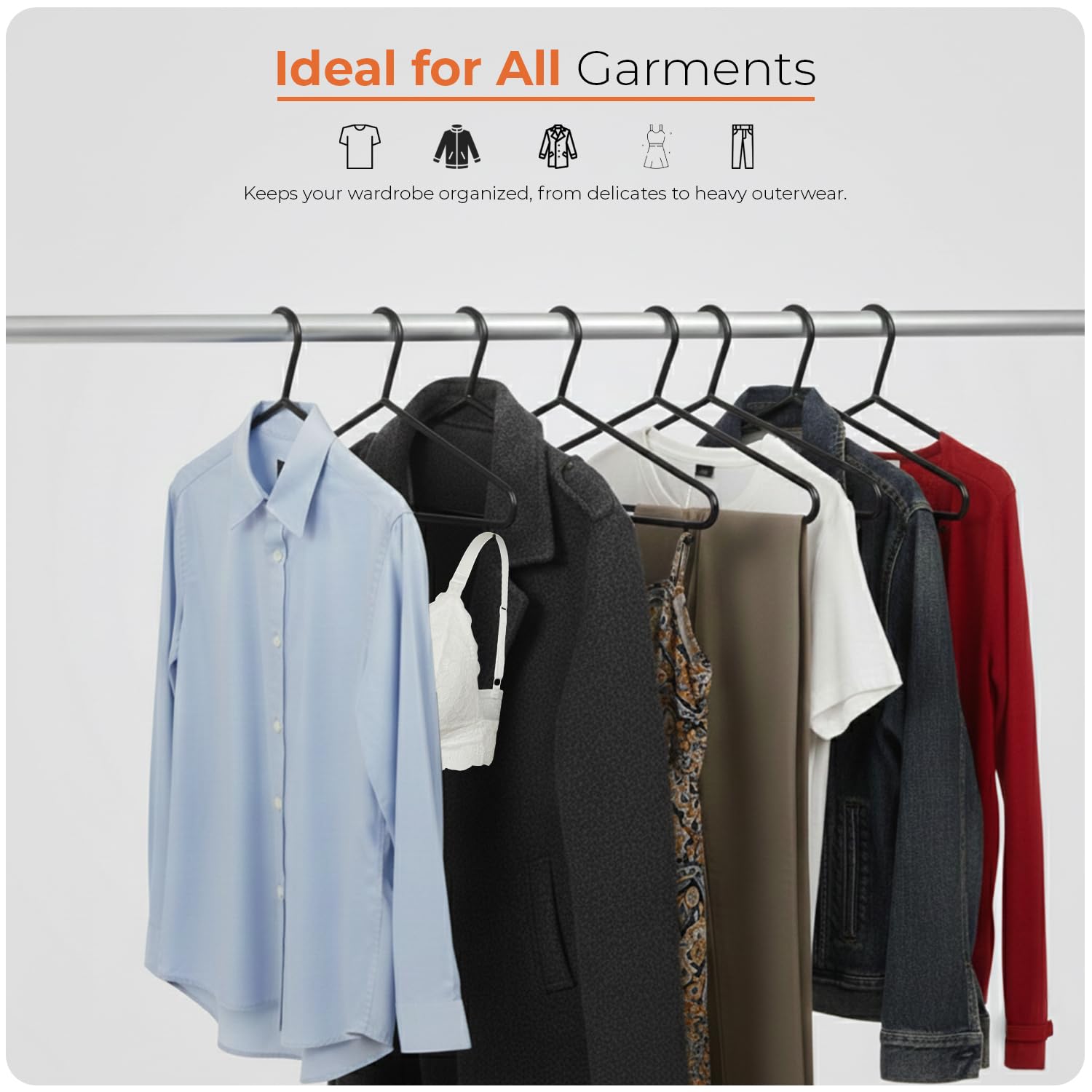 Scott 11 Plastic Coat Hangers - 25 Pack Black Slim Non-Slip for Suits & Trousers 4