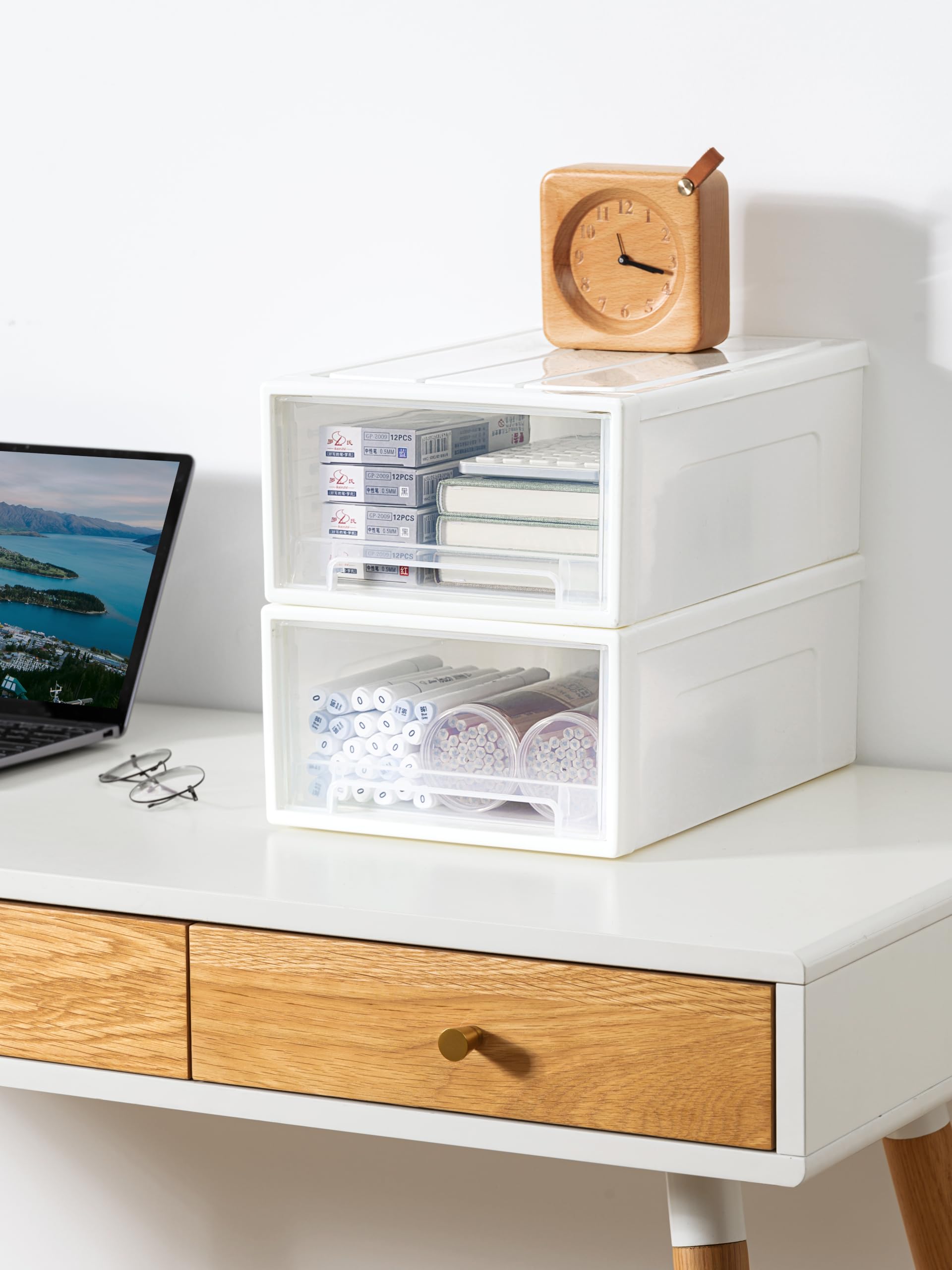 Cetomo Plastic Storage Drawers Unit - 3 Drawers, 14L Each, Clear | Stackable, Durable Polypropylene 5