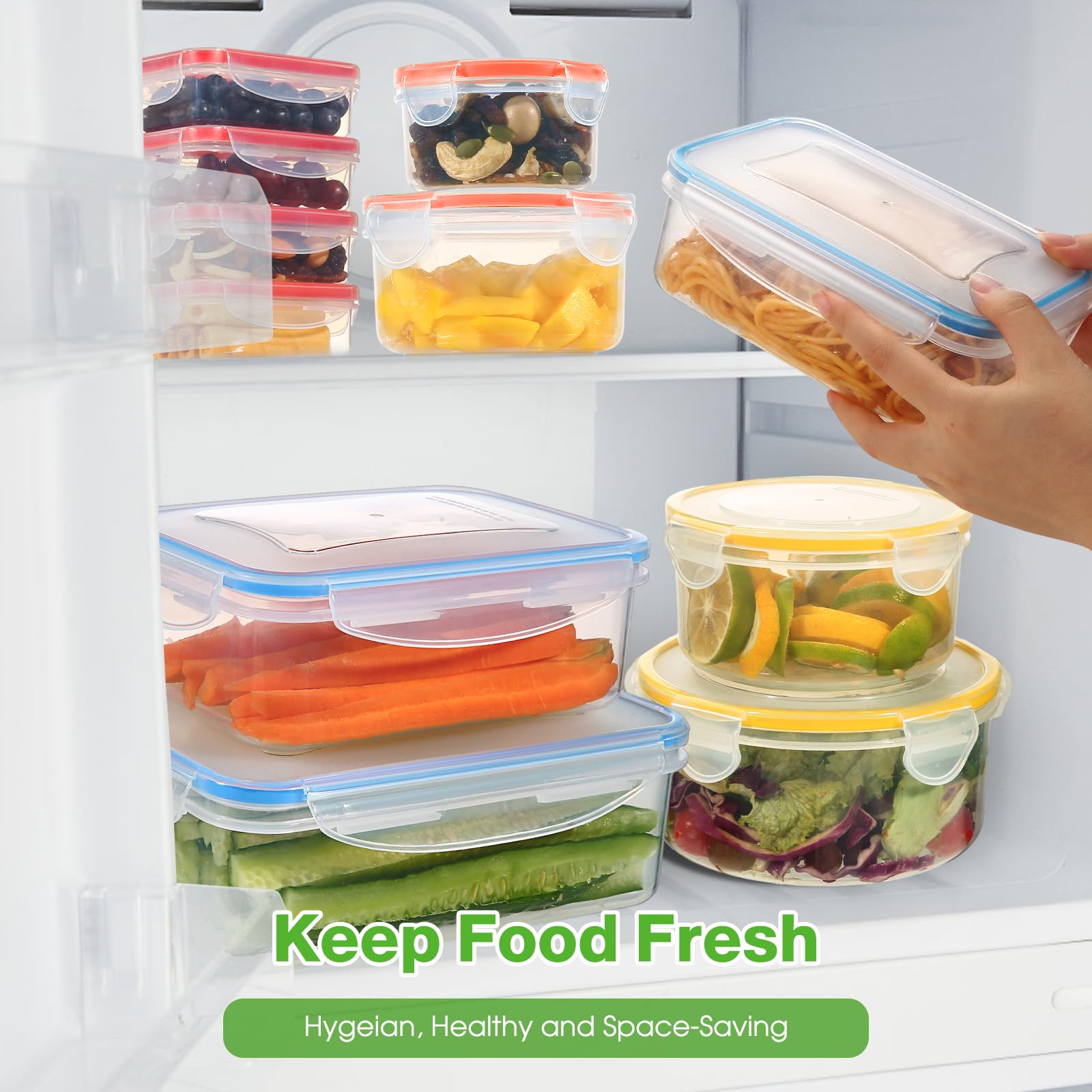 YASHE 28PCS Plastic Food Storage Containers - Airtight, Leakproof, BPA Free | Microwave, Freezer, Dishwasher Safe 4