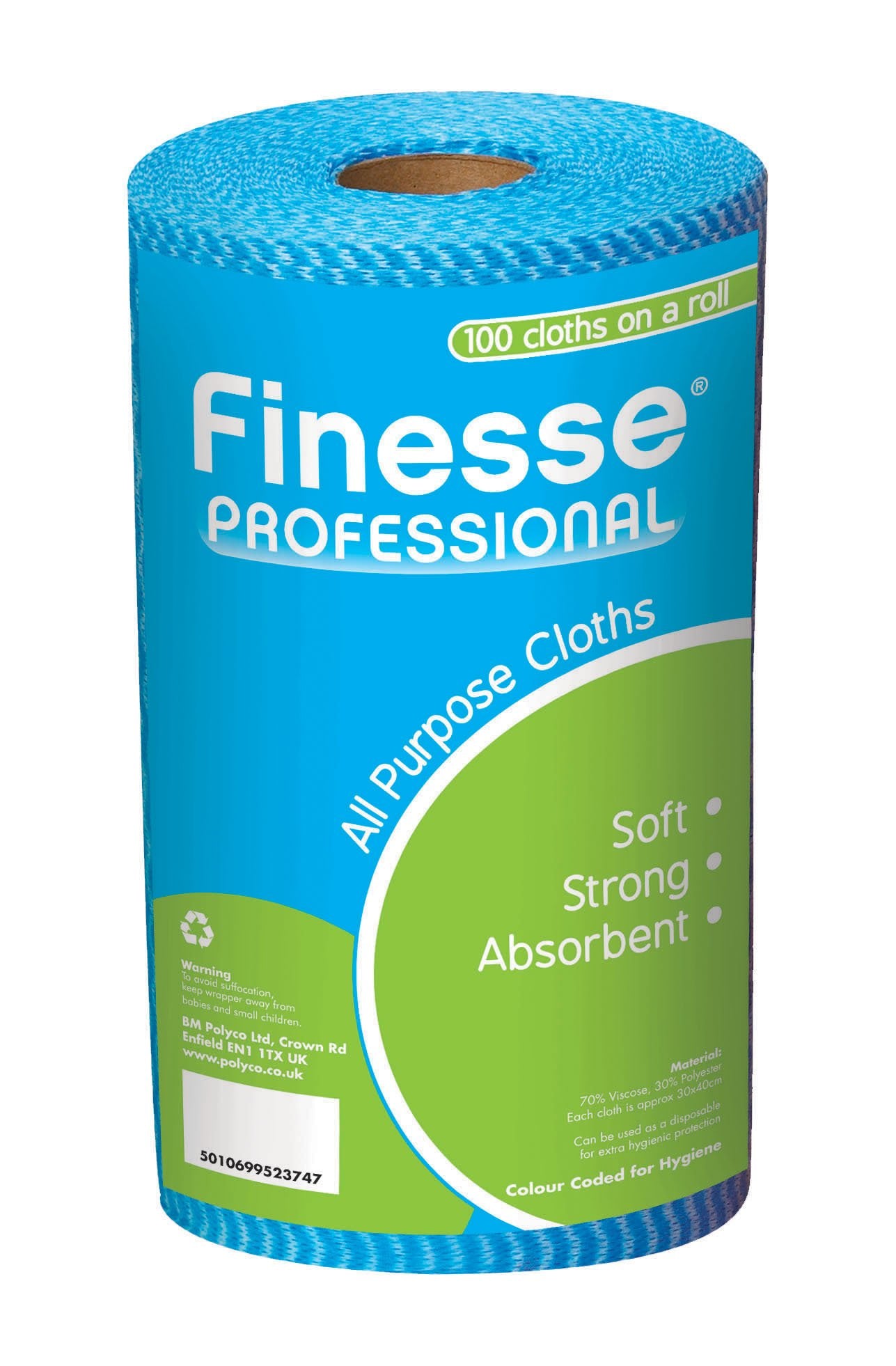 Finesse All Purpose Cleaning Cloths Roll - 100 Count Blue | Super Absorbent | Machine Washable 1