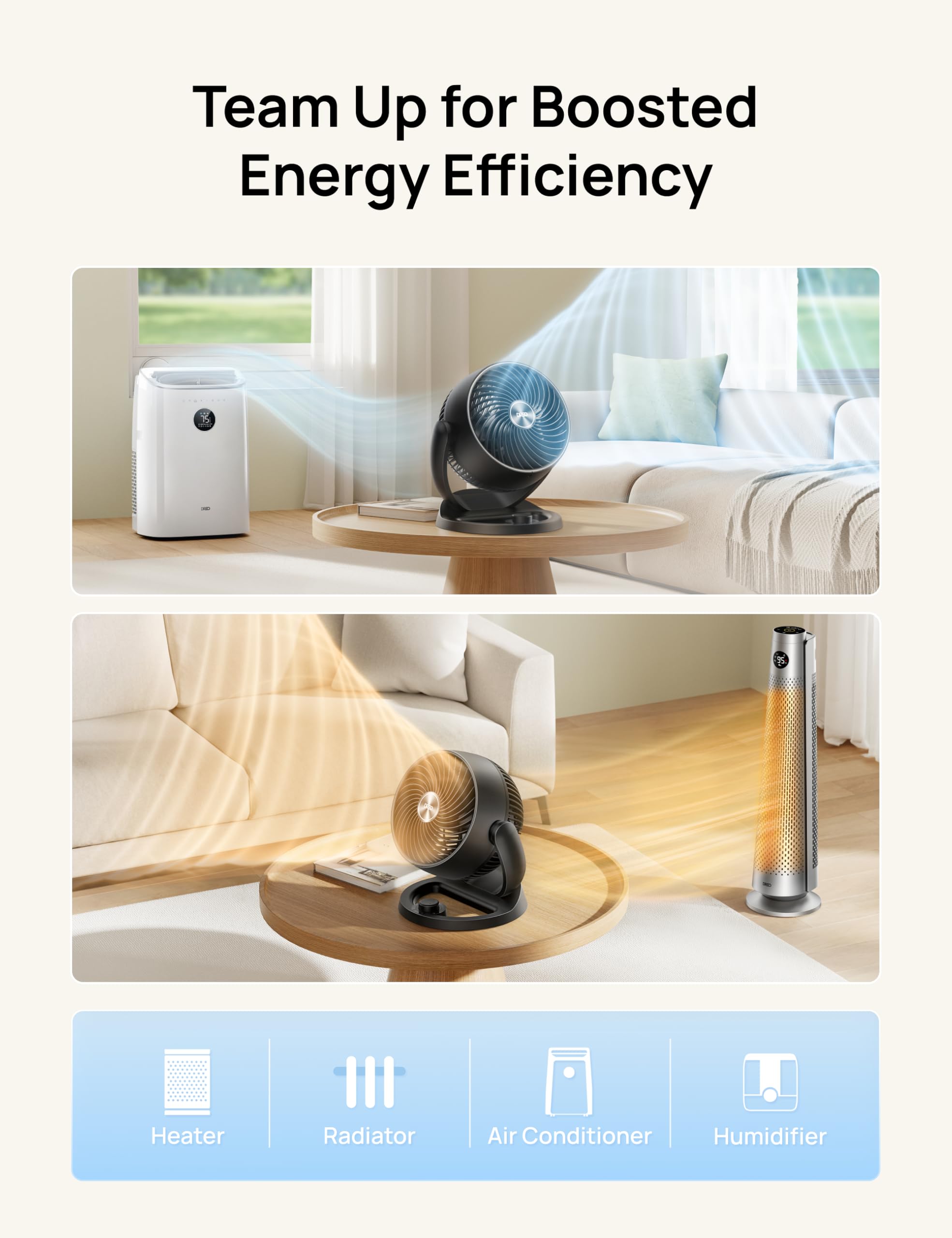 Dreo 12 Inch Desk Fan for Bedroom - 25dB Silent Cooling, 70ft Air Circulation | Black 9