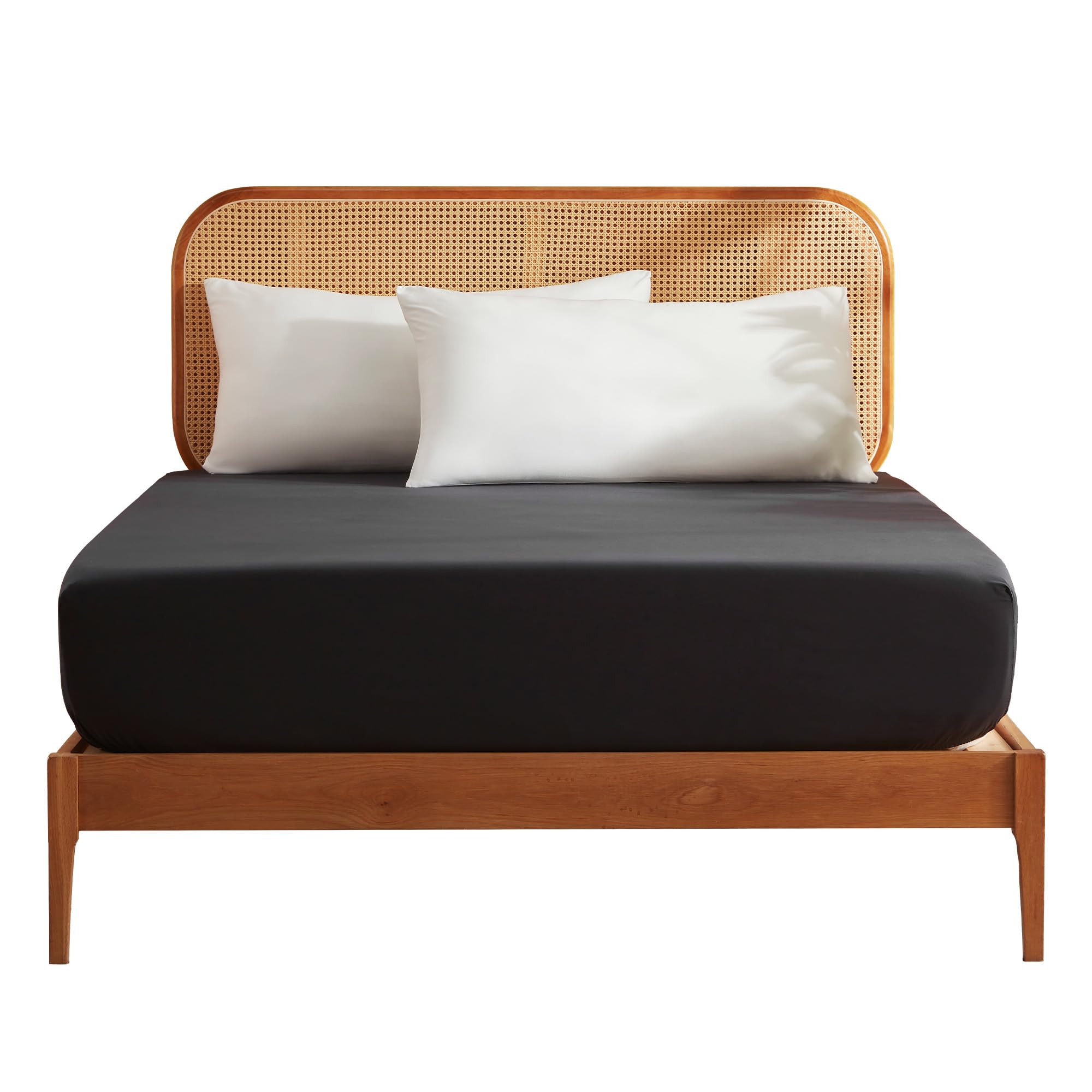 Sonive King Size Fitted Sheet - Breathable Soft Brushed Microfibre | Black | 150 x 200 + 30cm 7