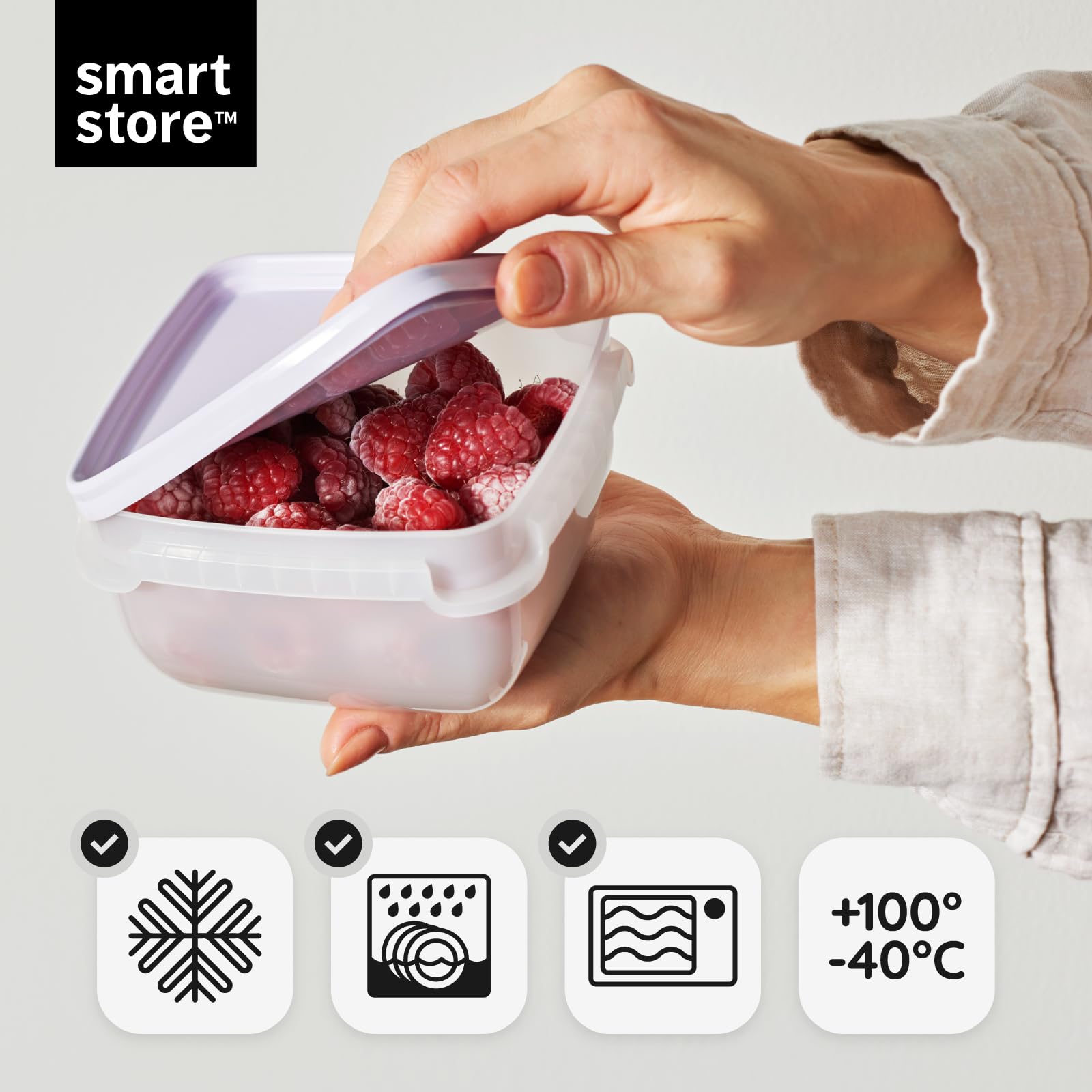 SmartStore Food Storage Containers - 1.2L Set of 2 | Fridge, Freezer, Microwave Safe | BPA Free 3