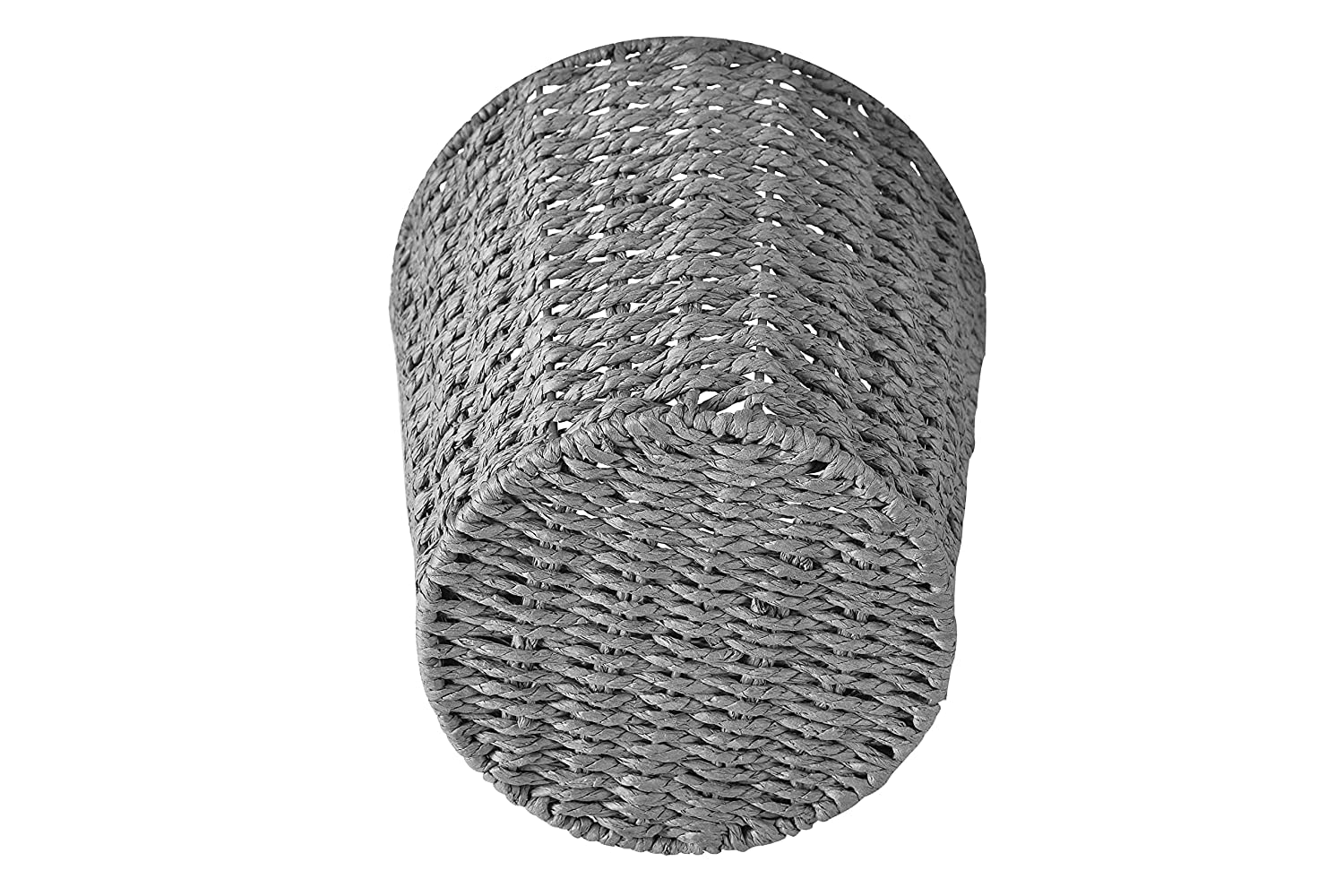 Zuvo Round Wicker Waste Paper Bin - Hand Woven Jute | Grey | 25x25x18 cm 6