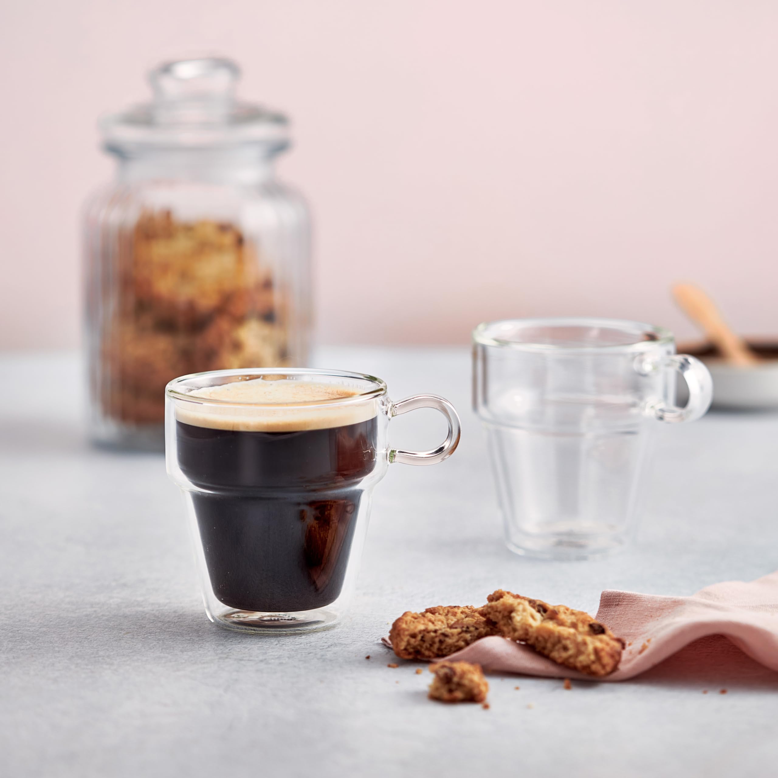 Judge Double Walled Glass Coffee Handled Mugs - 200ml Vacuum Insulated Set of 2 7