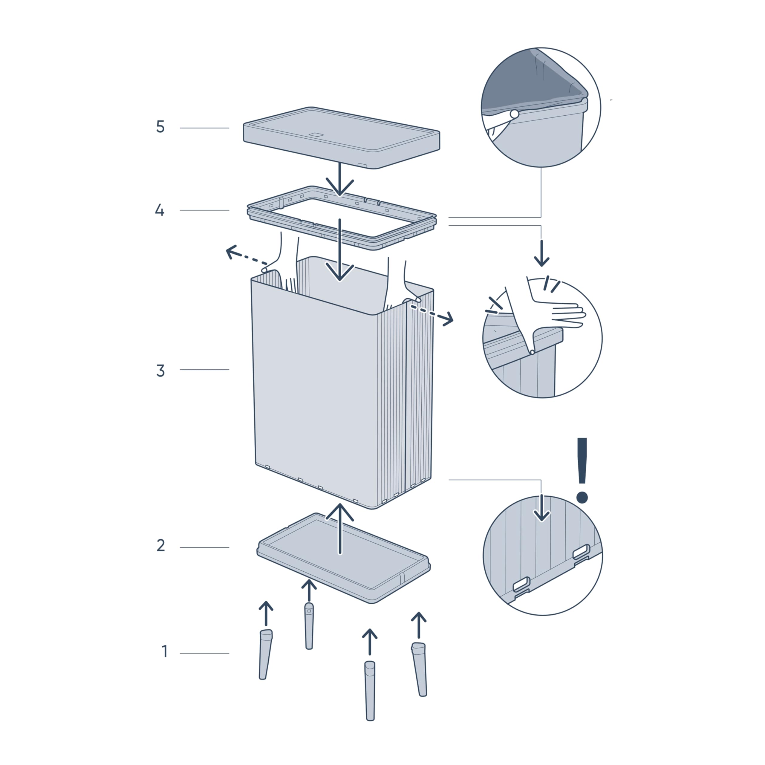 CURVER Verto 54L Waste Bin - Push Lid | Pearl Grey | Recyclable Plastic 9