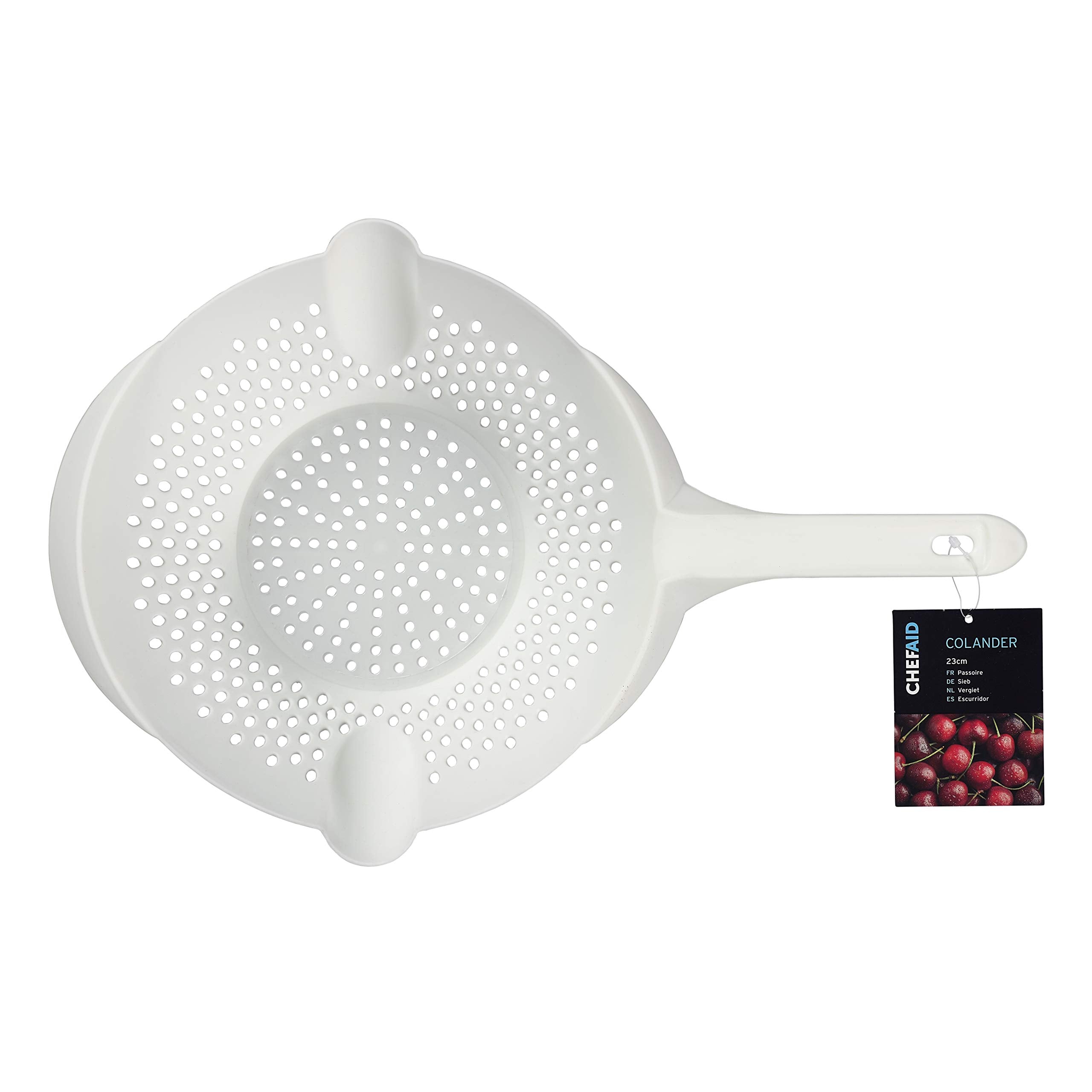 Chef Aid Plastic Colander - 23cm Diameter | Ergonomic Handle | Dishwasher Safe 3