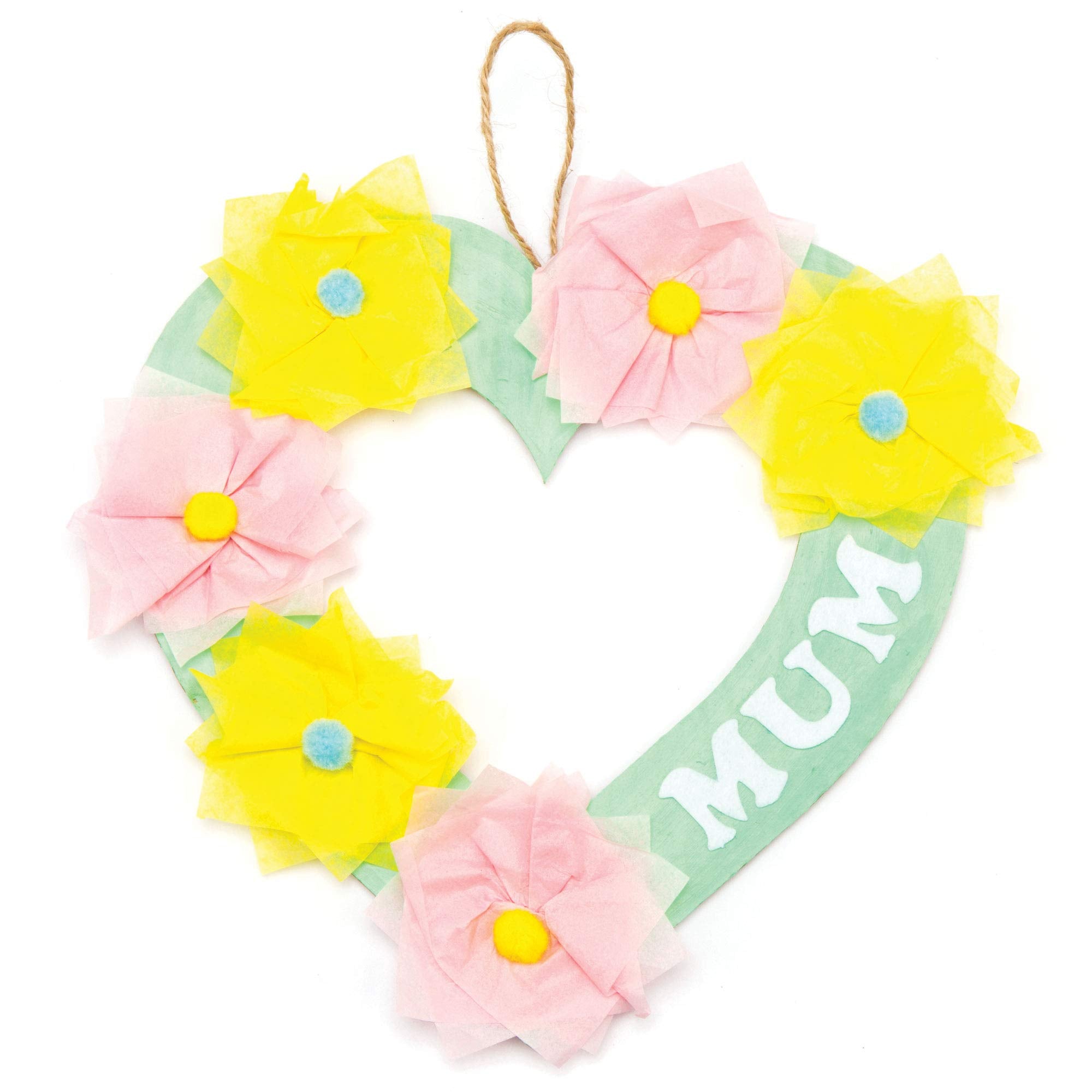 Baker Ross AR124 Heart Craft Wreaths for Kids Arts & Crafts | 10 Pack, 22cm Cardboard 5
