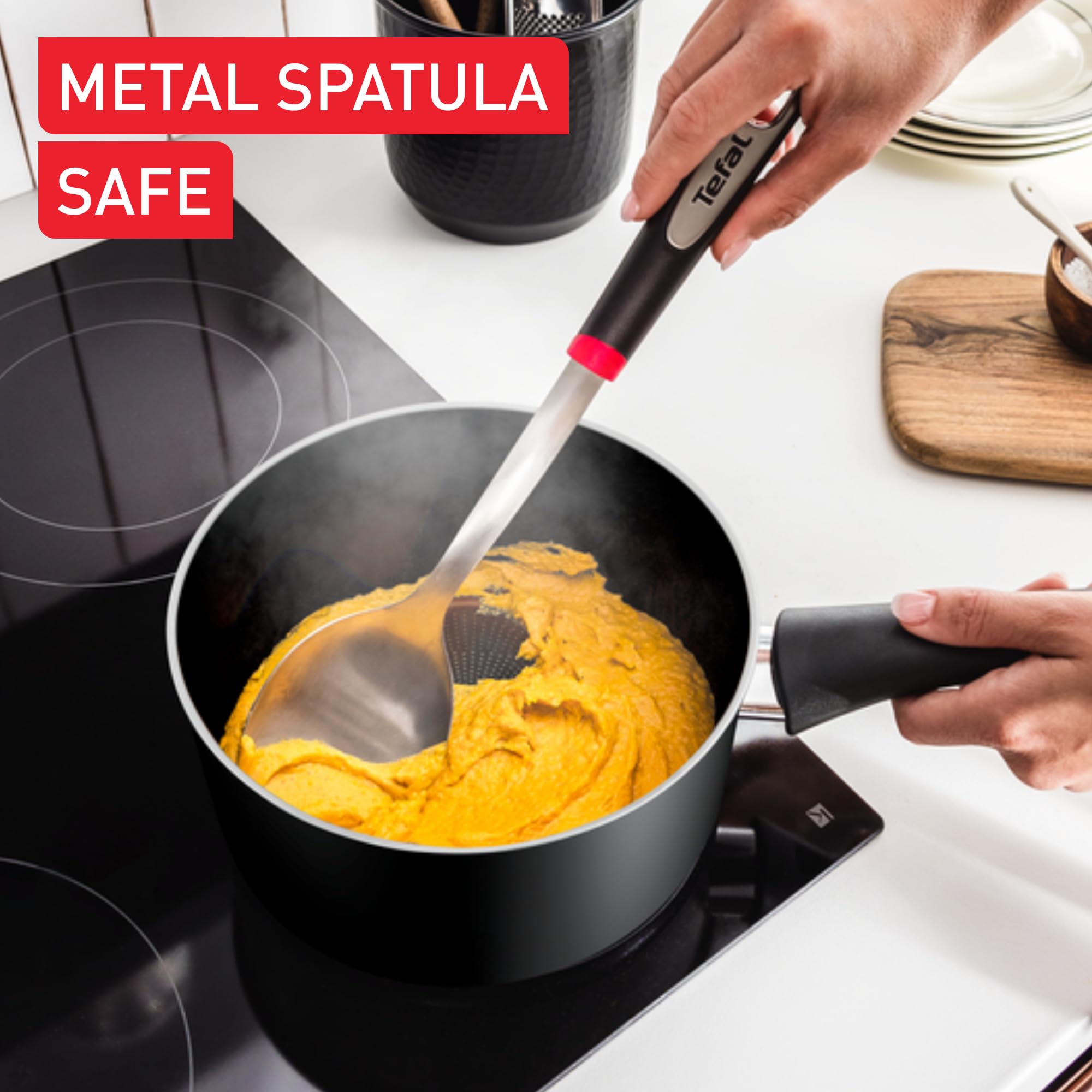 Tefal Titanium Essential Frying Pan - 18 cm Non-Stick, Metal Spatula Safe, All Hobs Except Induction 3