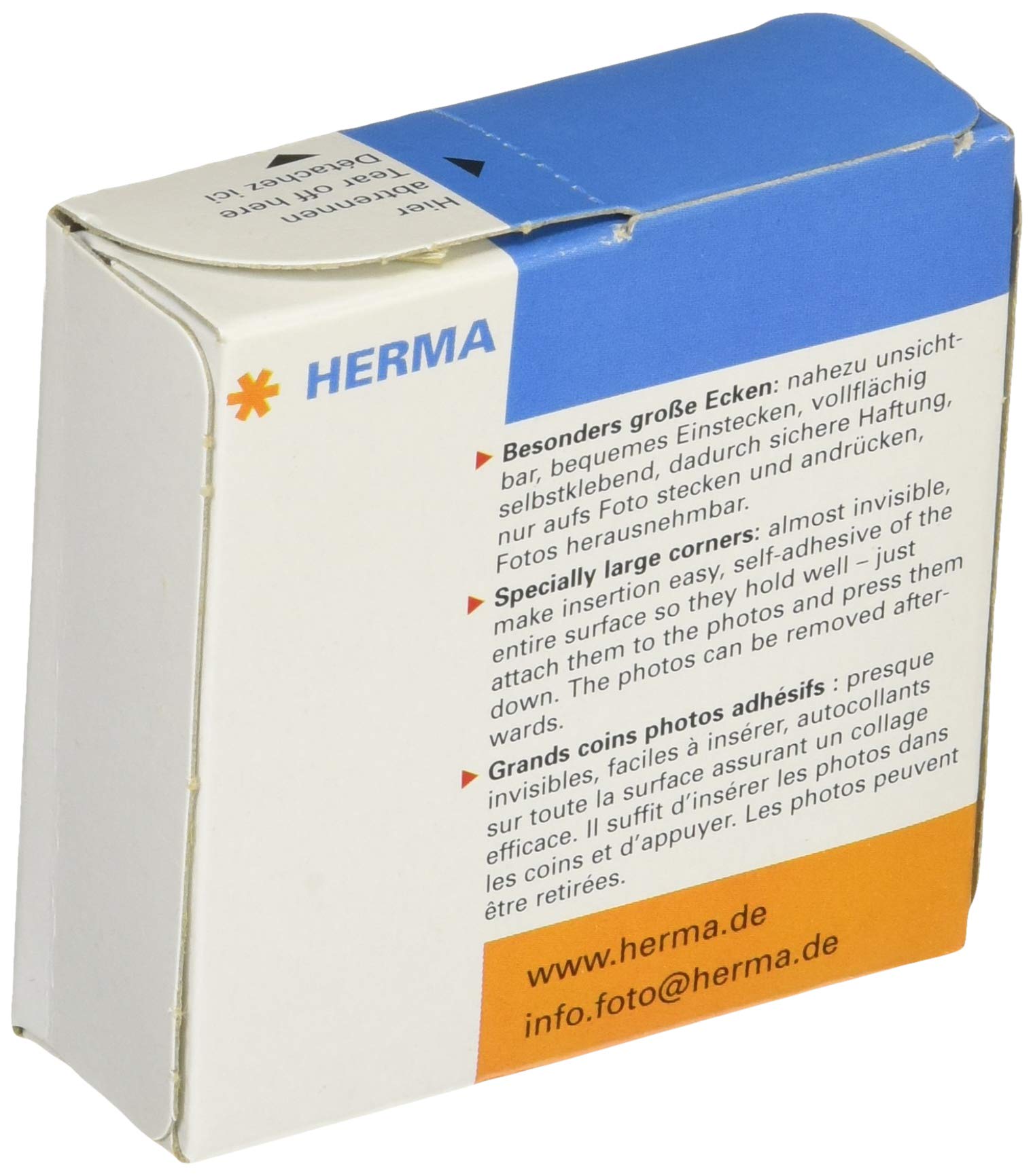 HERMA Photo Mounting Corners - Self-Adhesive, Transparent | 250 Count | 20mm 3