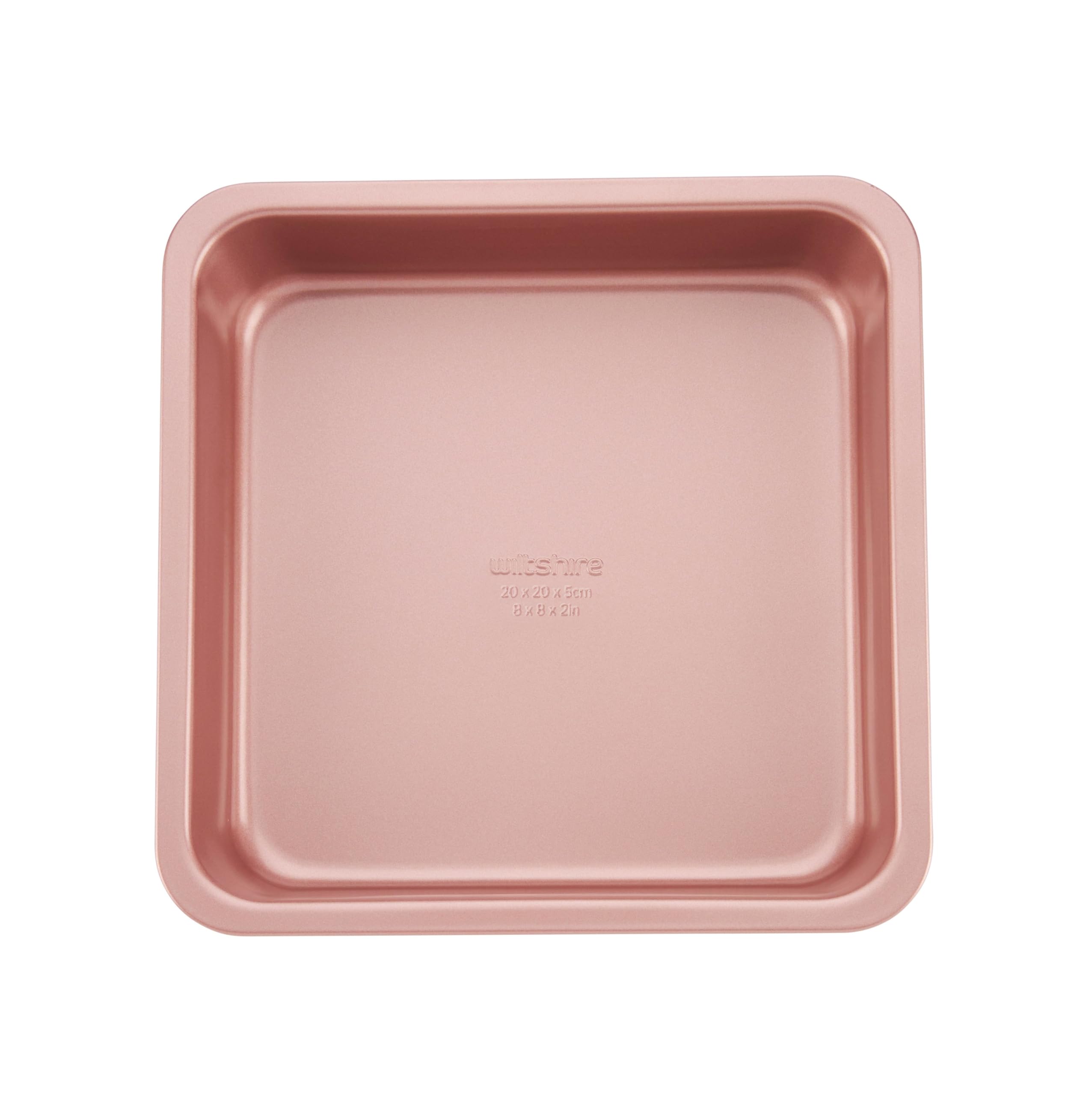 Wiltshire Rose Gold Square Cake Pan - Non-Stick Carbon Steel | 22x22x5cm Exterior 1