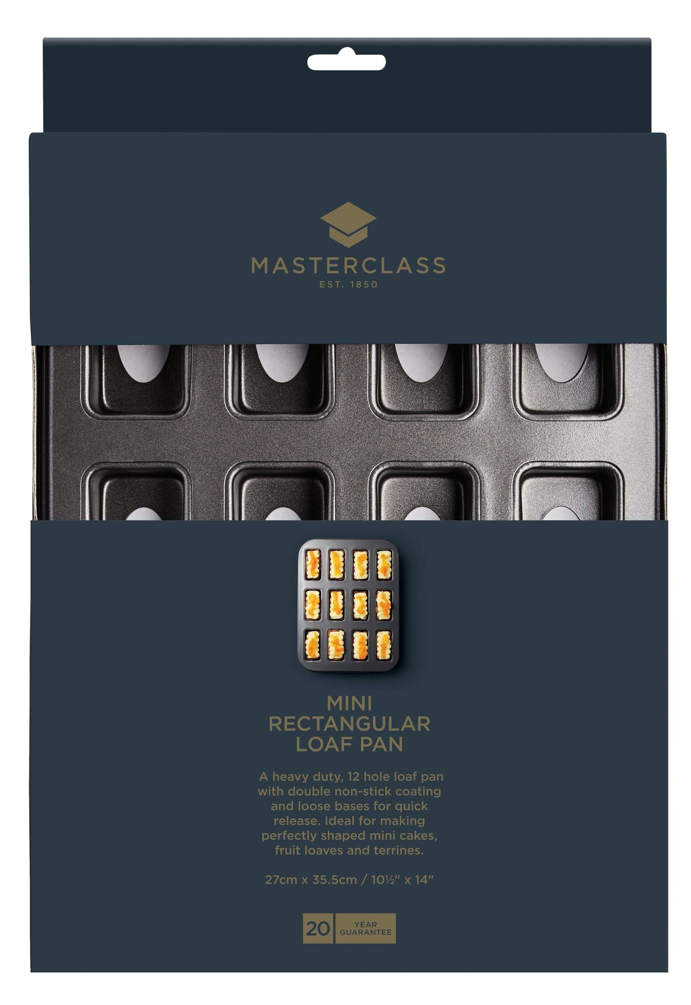 MasterClass 12-Hole Mini Loaf Pan with Loose Bases | Robust 1mm Carbon Steel | PFOA Non-Stick 3