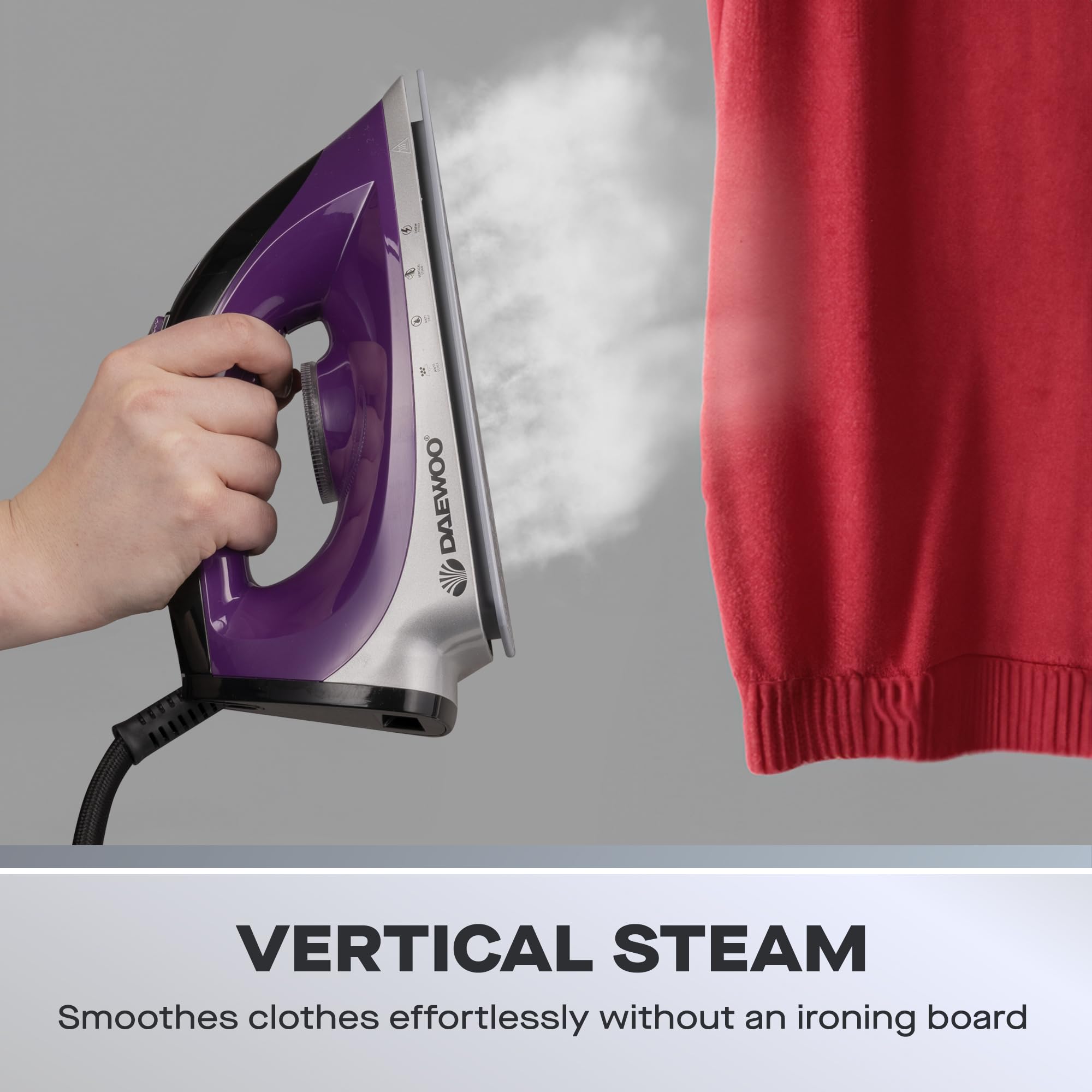 Daewoo 2400W Steam Station Iron with 1.2L Detachable Tank | Ceramic Soleplate | Continuous Steam 4