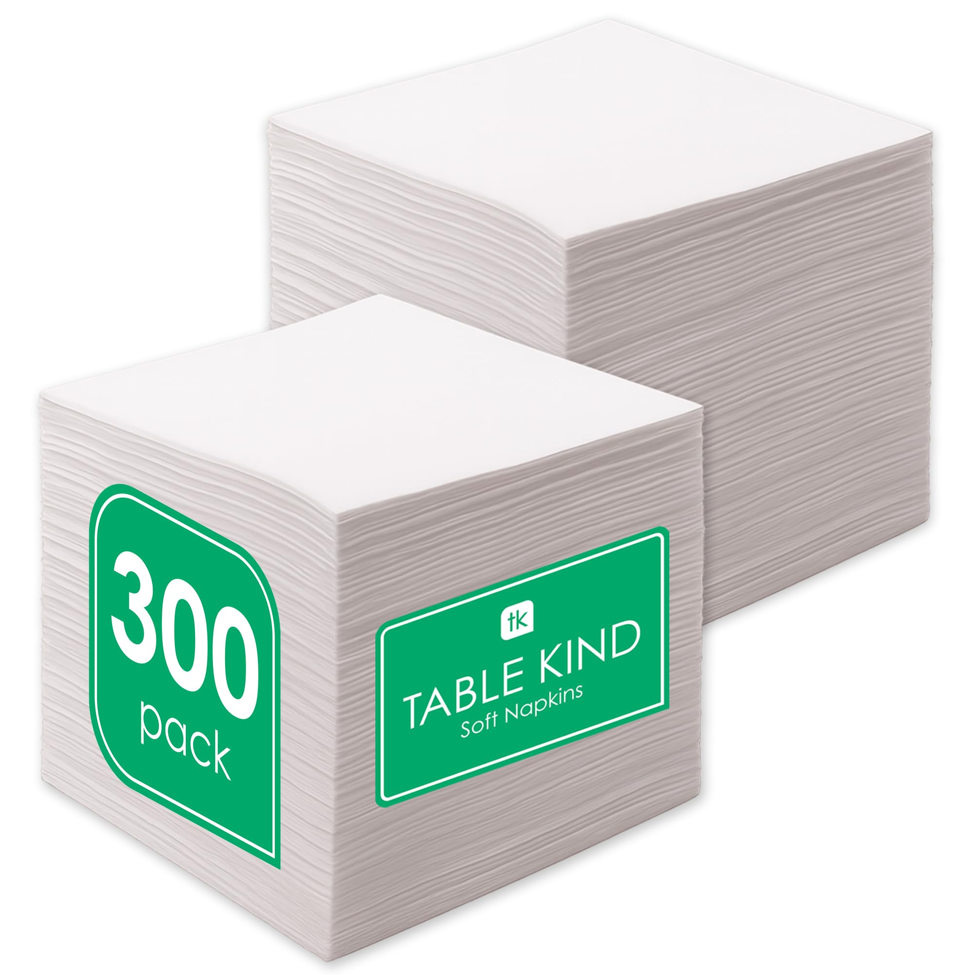 Talking Tables Everyday White 1-Ply Napkins - 300 Pack | 33 cm x 33 cm 1