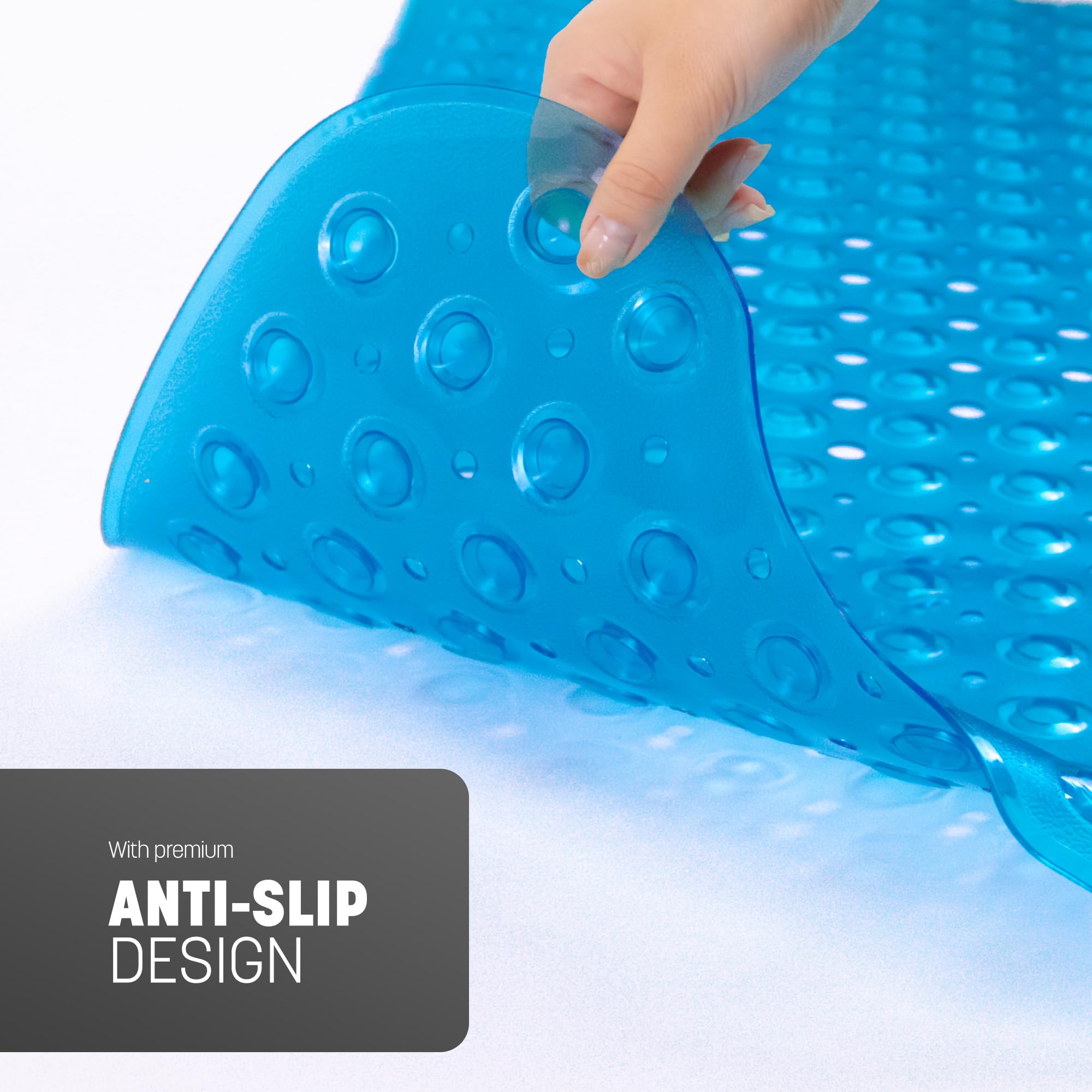 KEPLIN Premium Non-Slip Bathtub Mat - 200 Suction Cups, BPA & Latex Free, Blue, 100 x 40 cm 5