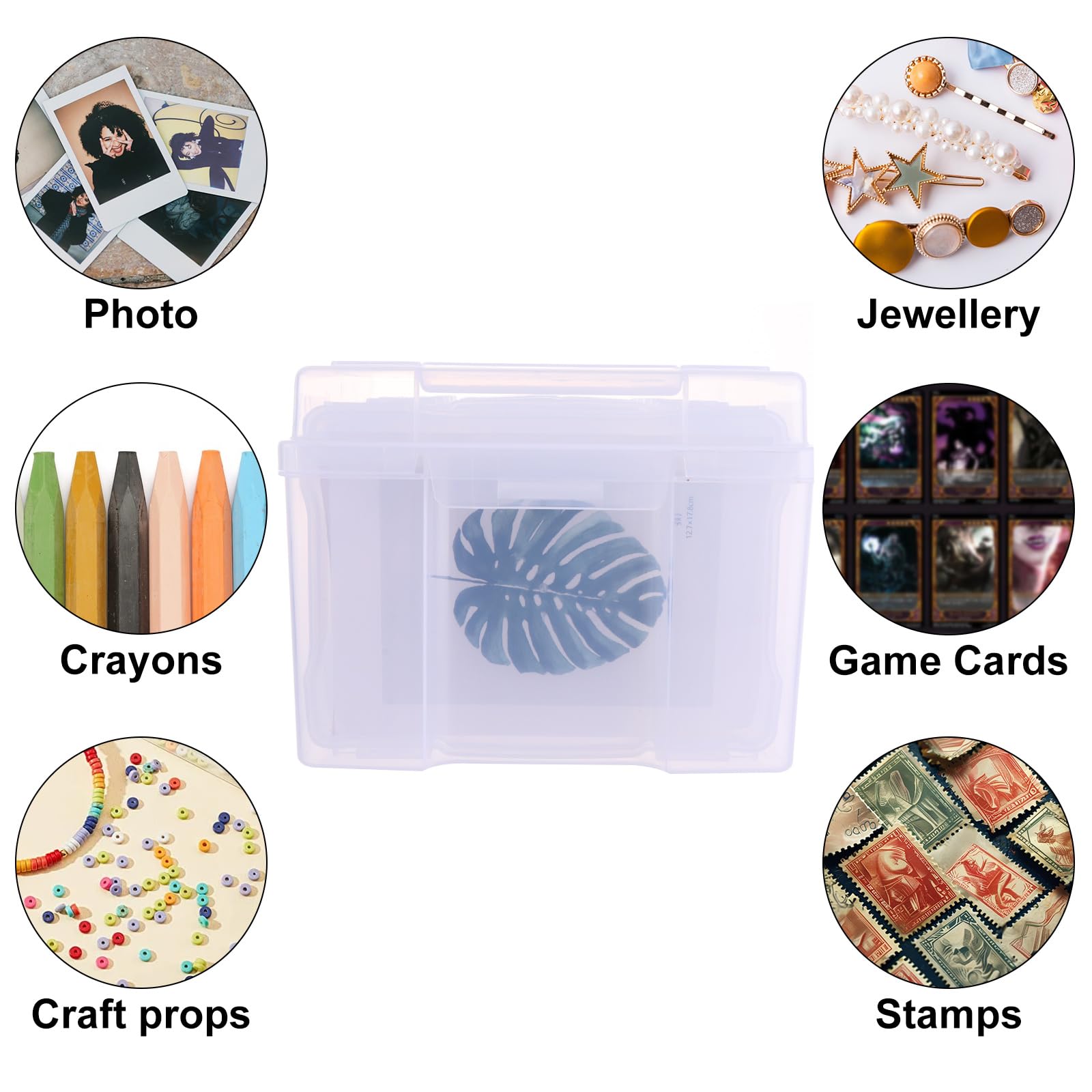 ASelected Plastic Photo Storage Box - Stackable, Transparent, Multi-Functional | 7 Items Total 7