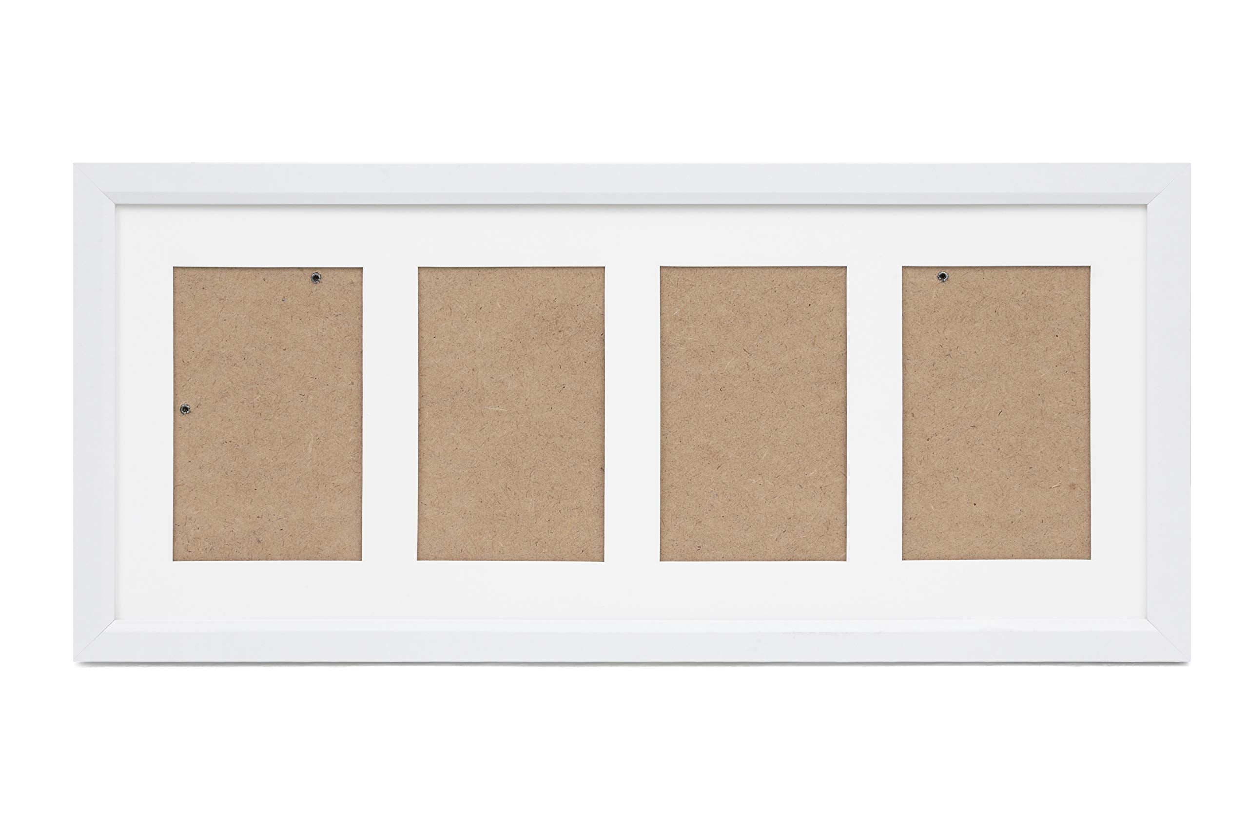 ARPAN 4 Aperture Multi-Photo Picture Frame | White Plastic | Wall or Tabletop Display 5