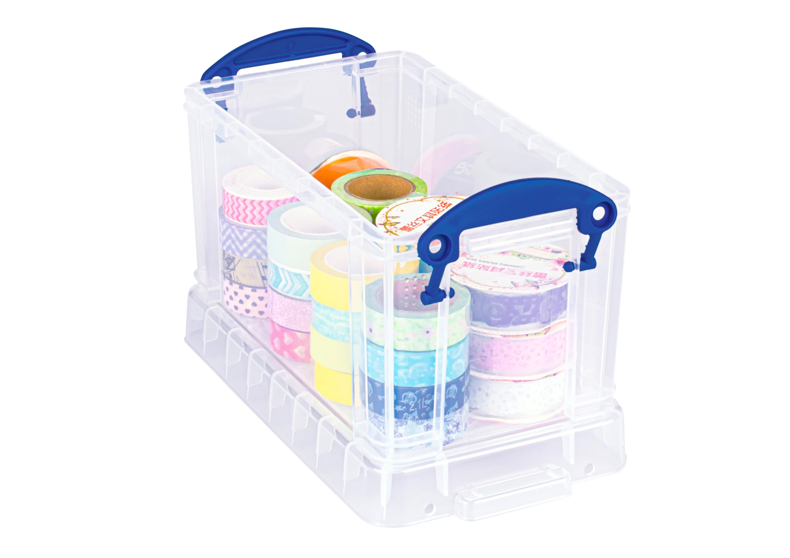 Really Useful Box Plastic Storage Box 2.1L Clear | Stackable with Lockable Lid | Pack of 4 6