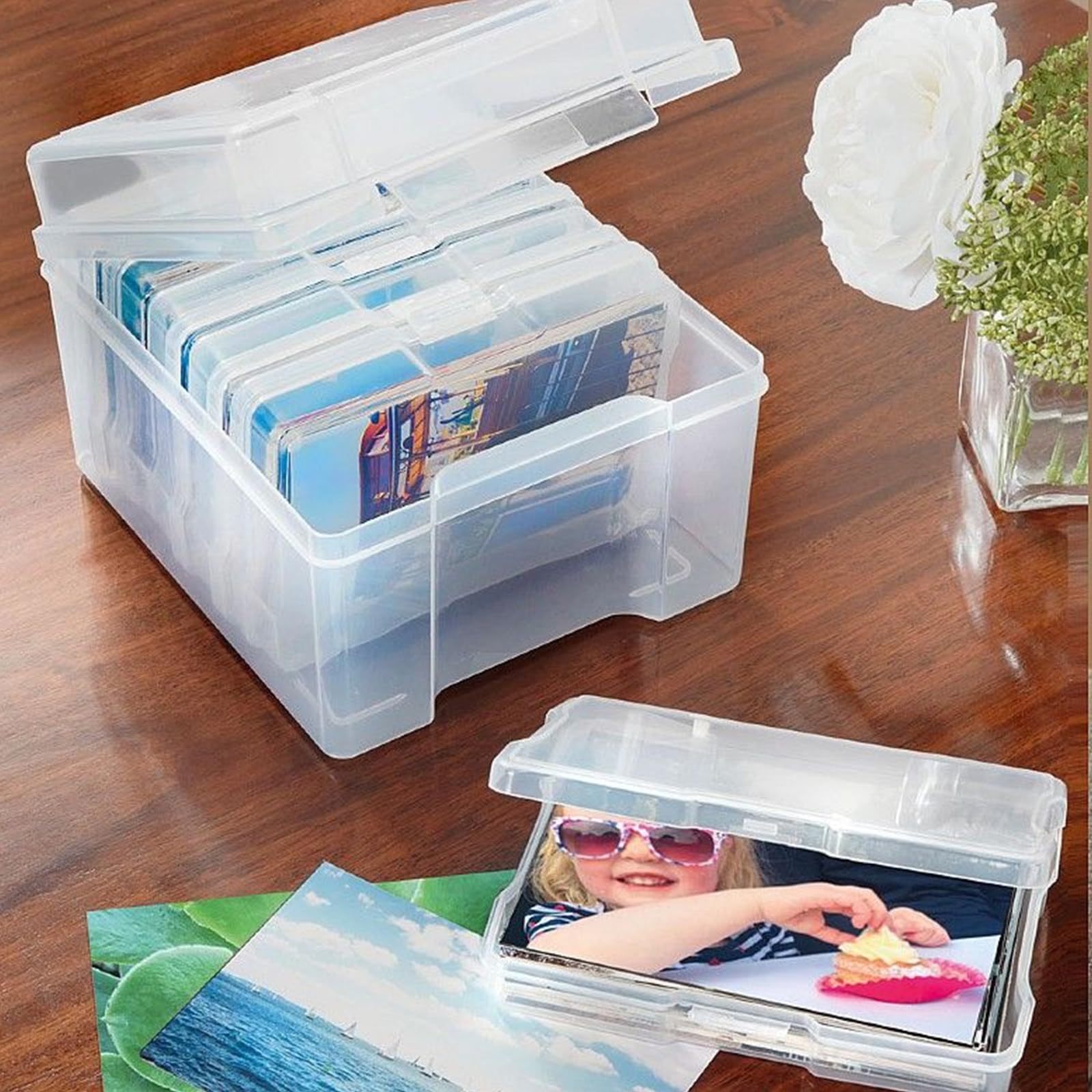 ASelected Plastic Photo Storage Box - Stackable, Transparent, Multi-Functional | 7 Items Total 6