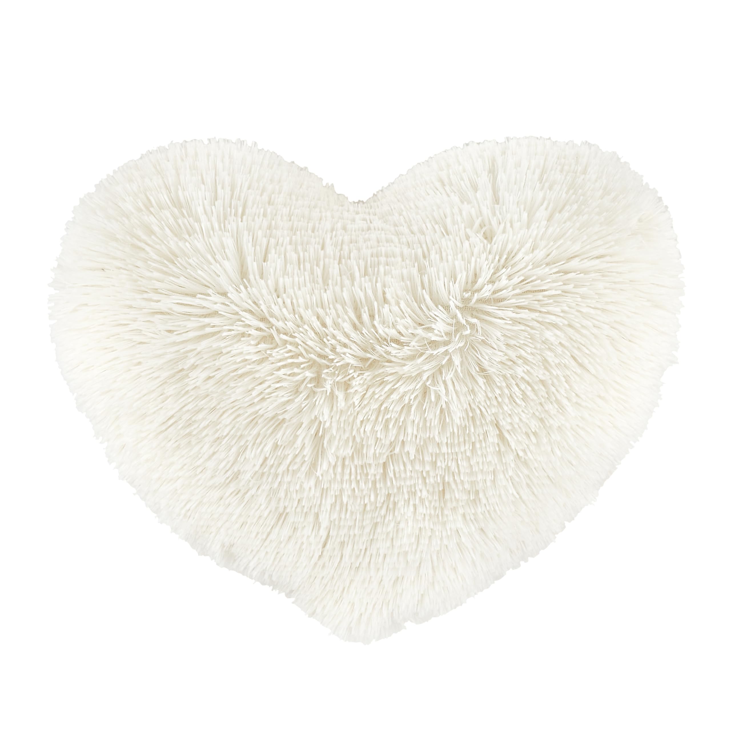 Catherine Lansfield Faux Fur Heart Shaped Cushion - Soft Deep Pile | Cream | 35x29cm 4
