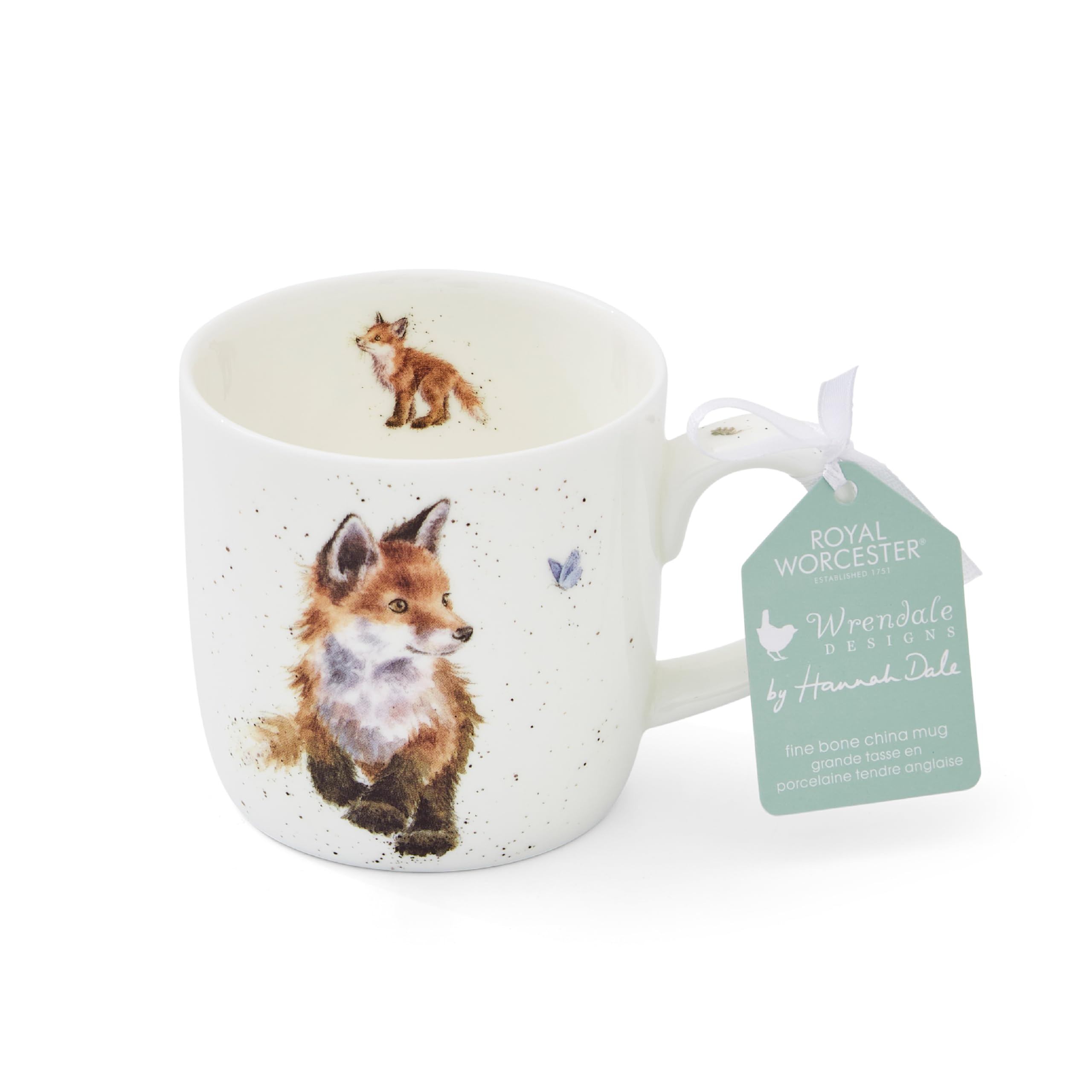Wrendale Designs Fox Ceramic Coffee Cup | 300ml | Microwave Safe | White 1