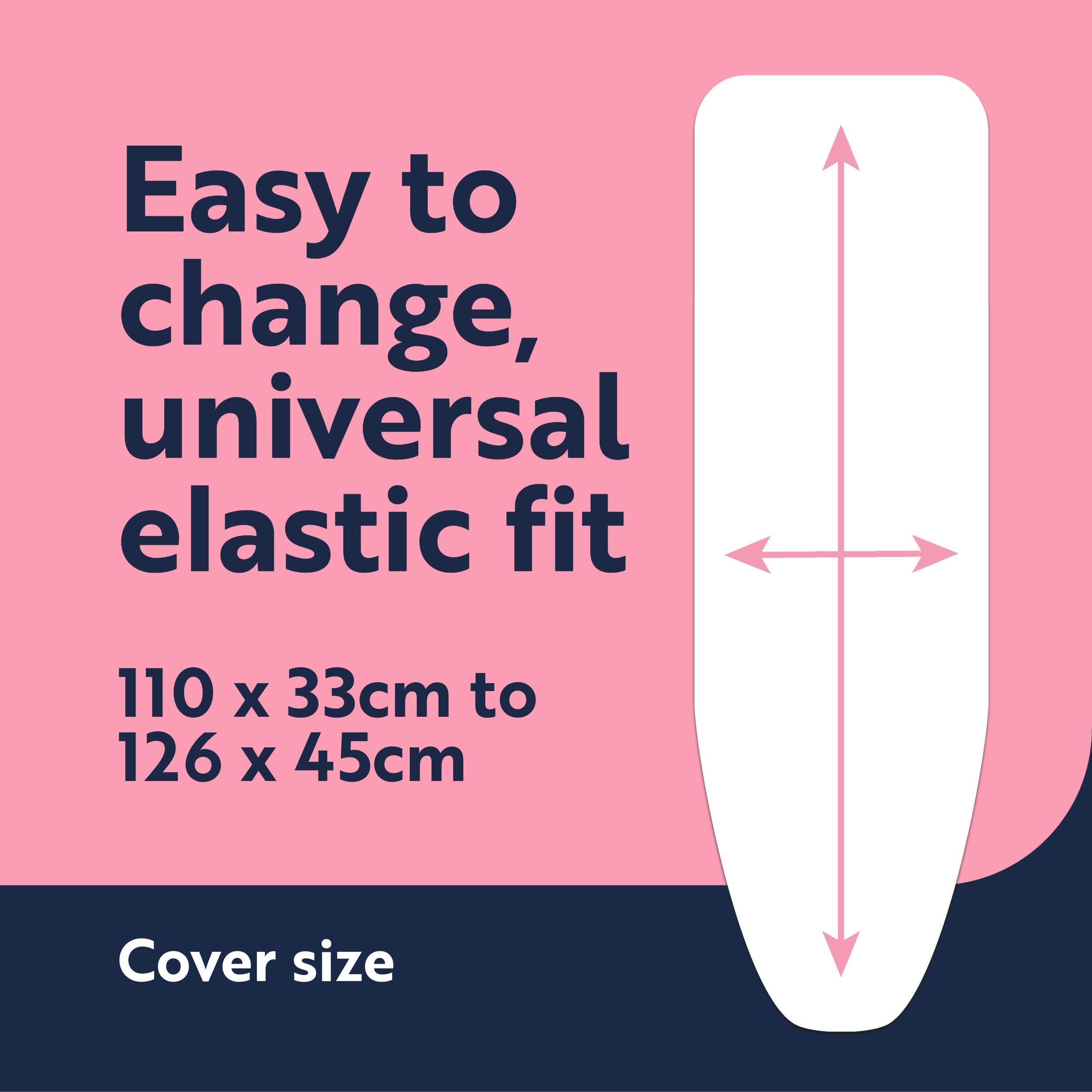 Beldray Striped Cotton Ironing Board Cover - Heat Reflective Layer | Fits 110-126cm Boards 3