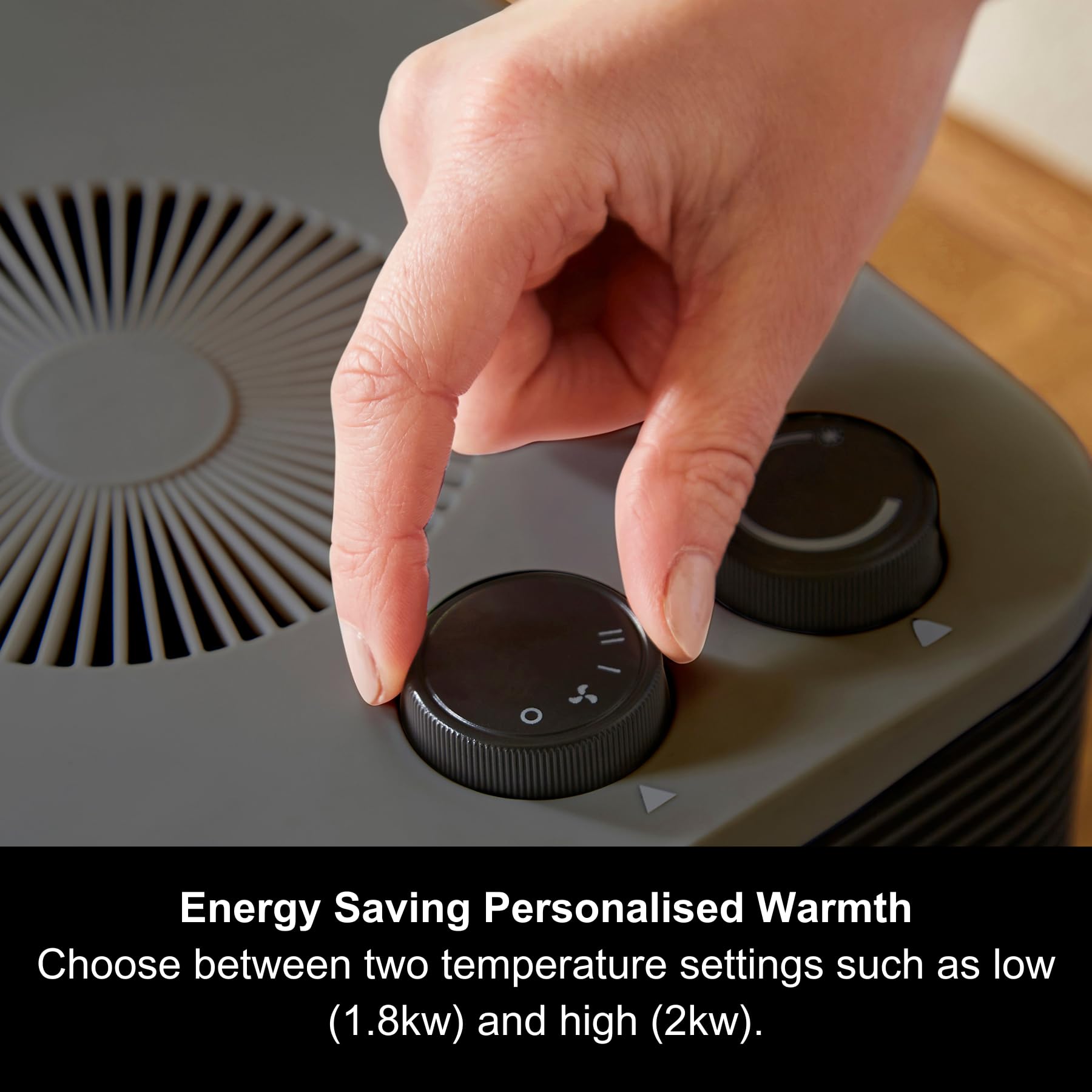 Morphy Richards HeatFlux 2000W Flat Fan Heater | Adjustable Thermostat | Grey 3