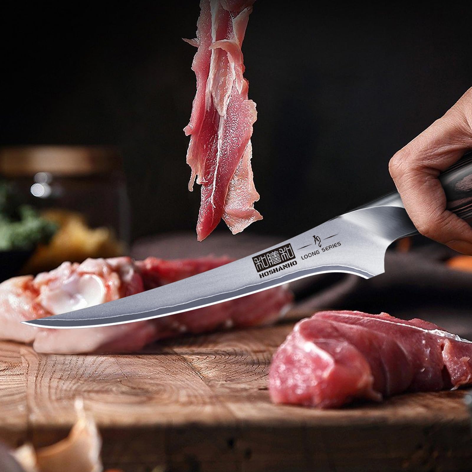 HOSHANHO 7 Inch Boning Knife - High Carbon Stainless Steel | Professional Fillet Knife for Meat & Fish 7