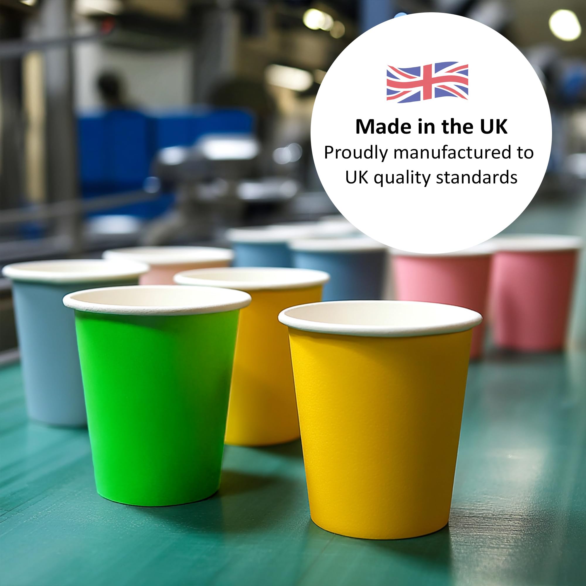 Nicoman Rainbow Paper Cups - 12oz Disposable for Hot/Cold Drinks | Pack of 40 | Made in UK 7