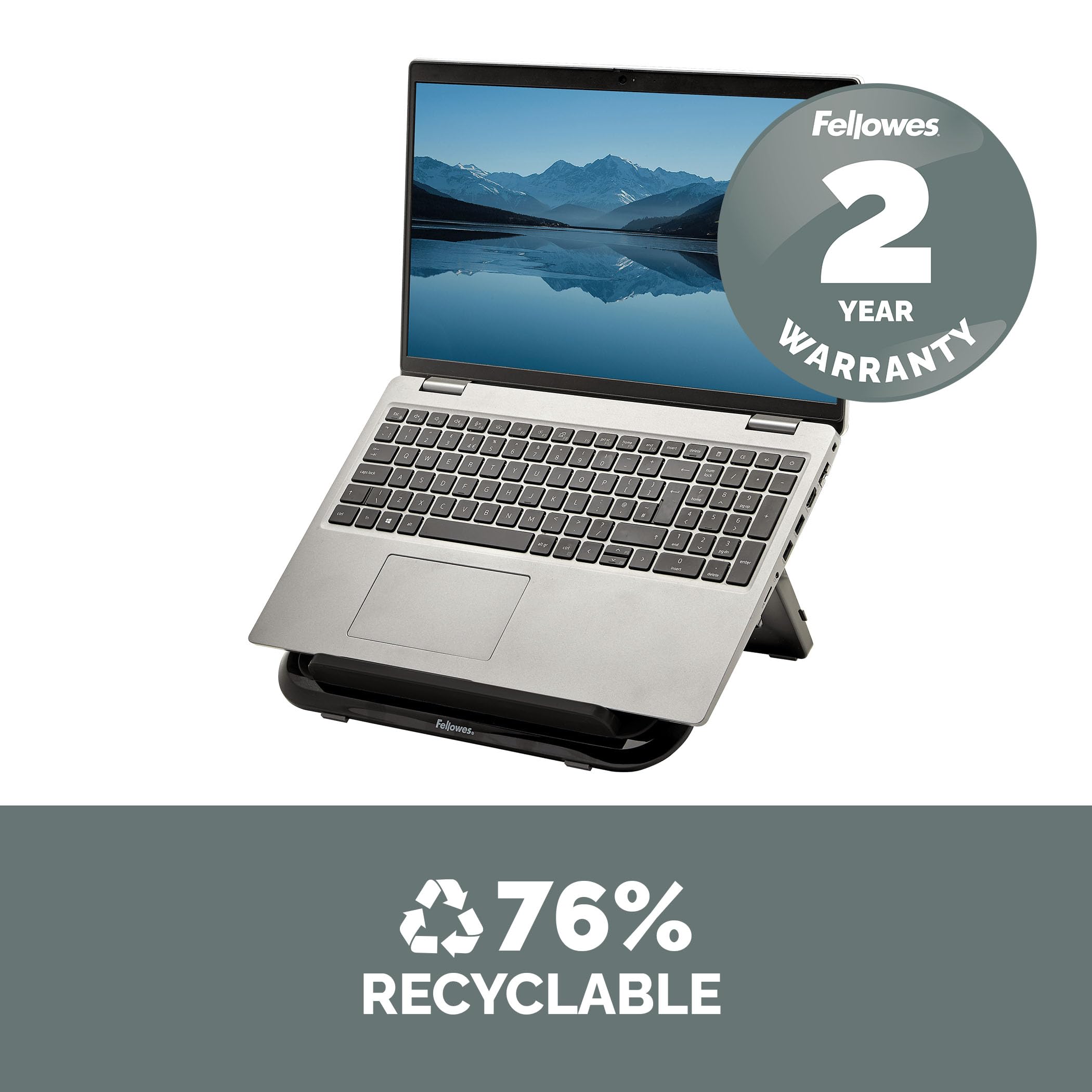 Fellowes Everyday Laptop Stand - Adjustable Height & Angle | Holds Up to 17" Laptops | Black 9