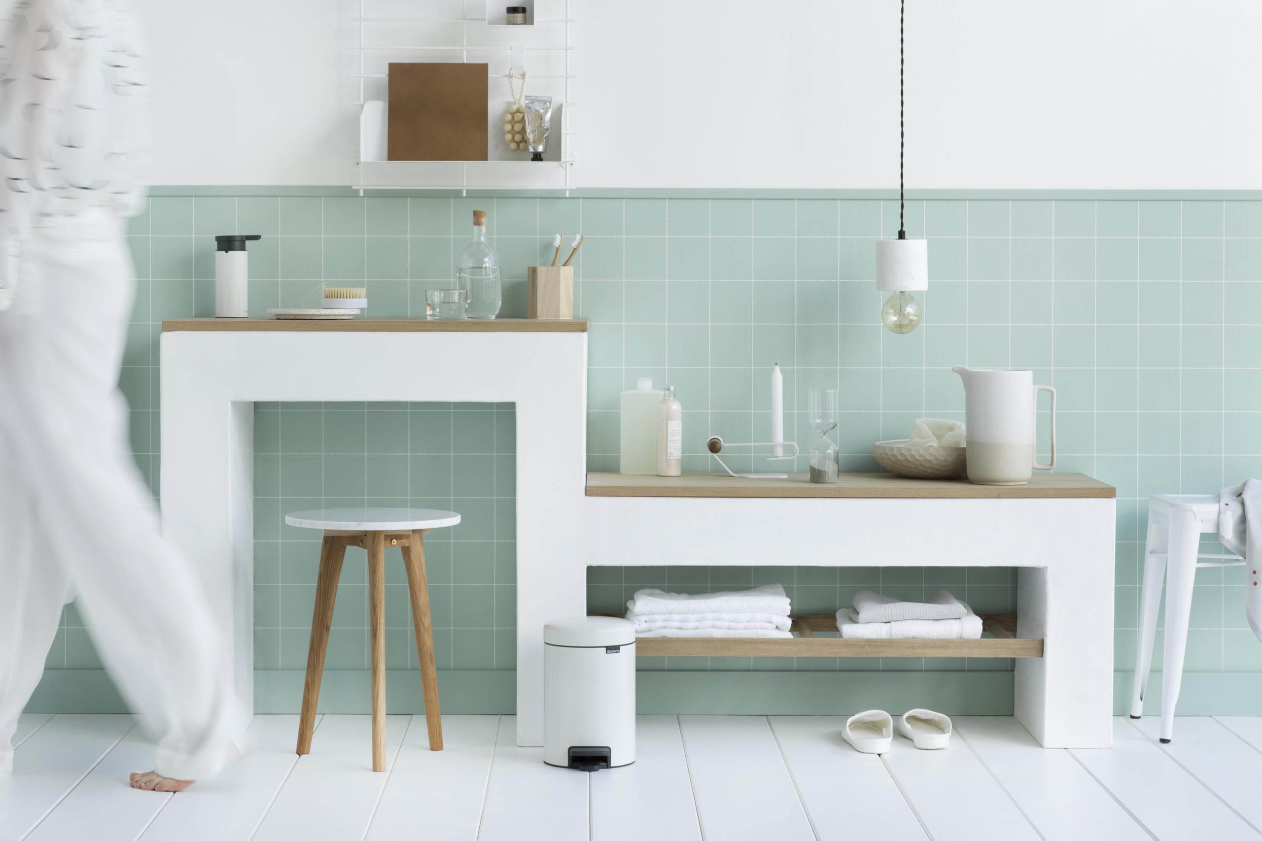 Brabantia NewIcon Pedal Bin - 3 L Capacity | White | Corrosion Resistant Alloy Steel 5