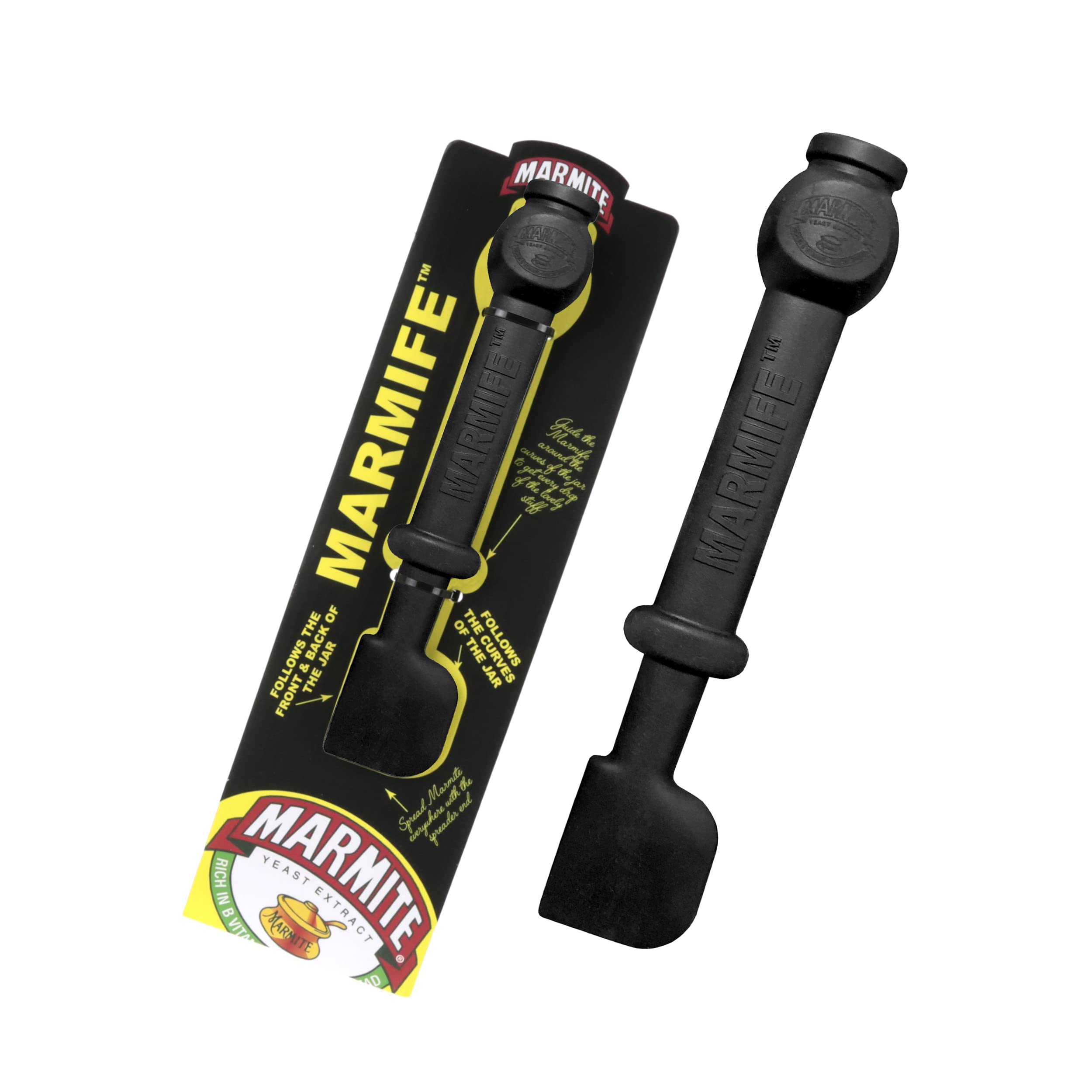 Kimm & Miller Marmite 'Marmife' Knife Spreader & Jar Scraper | Silicone | Black 1
