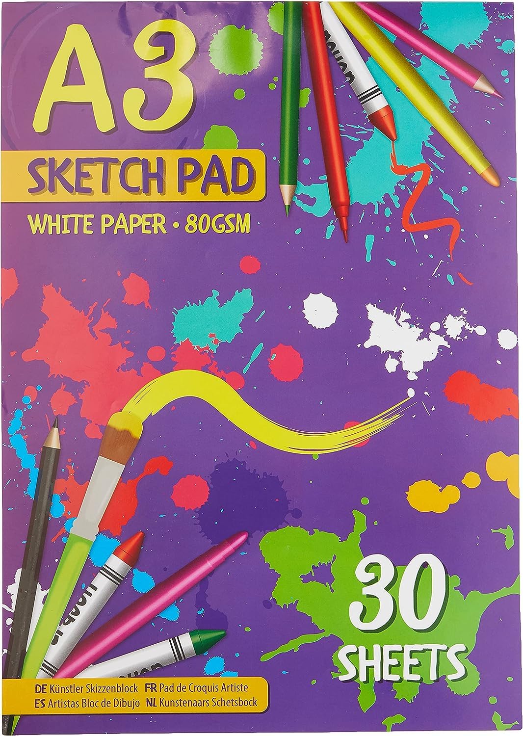 ART BOX A3 Sketch Pad - 30 Sheets | 80 gsm Paper | Assorted Cover Designs 1