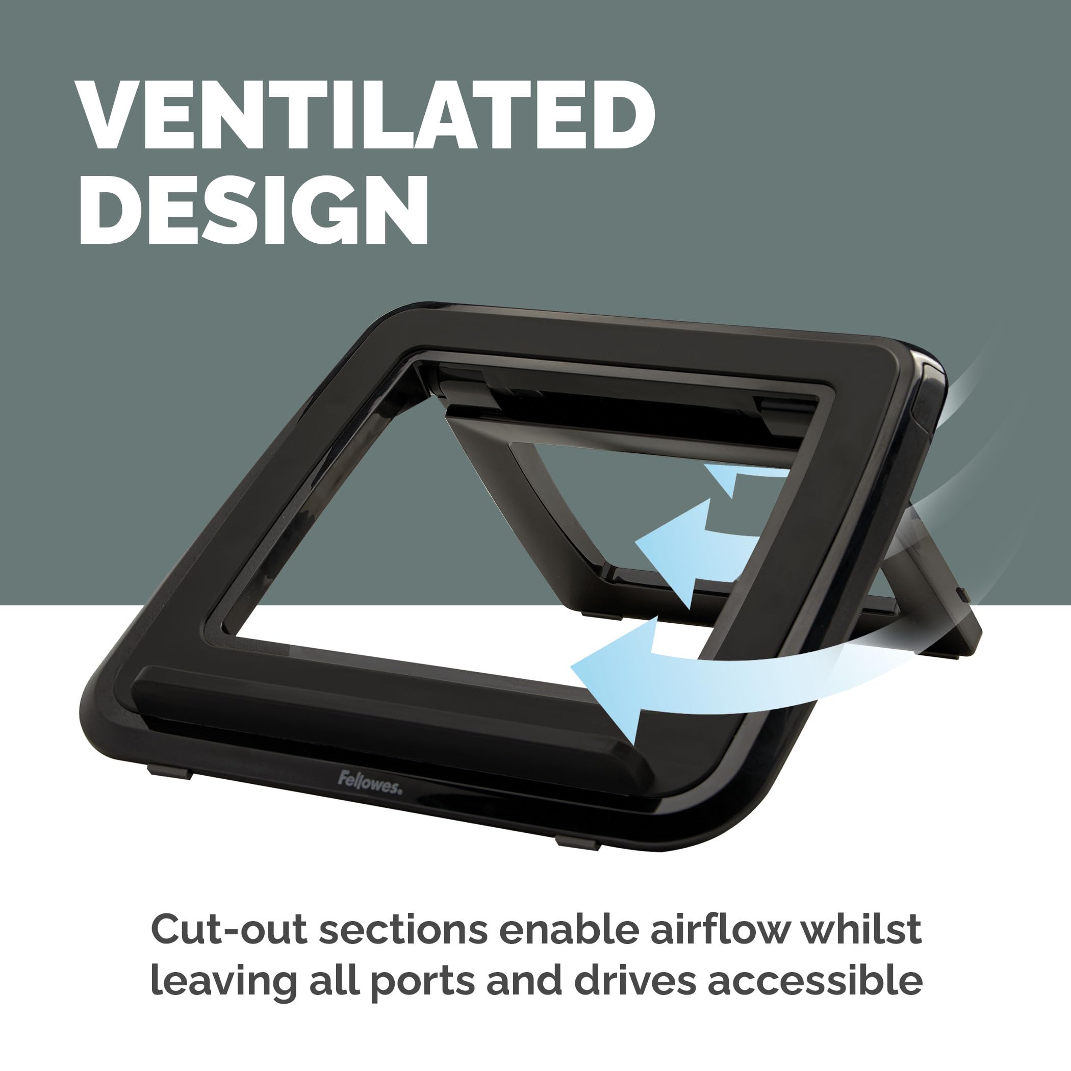Fellowes Everyday Laptop Stand - Adjustable Height & Angle | Holds Up to 17" Laptops | Black 7